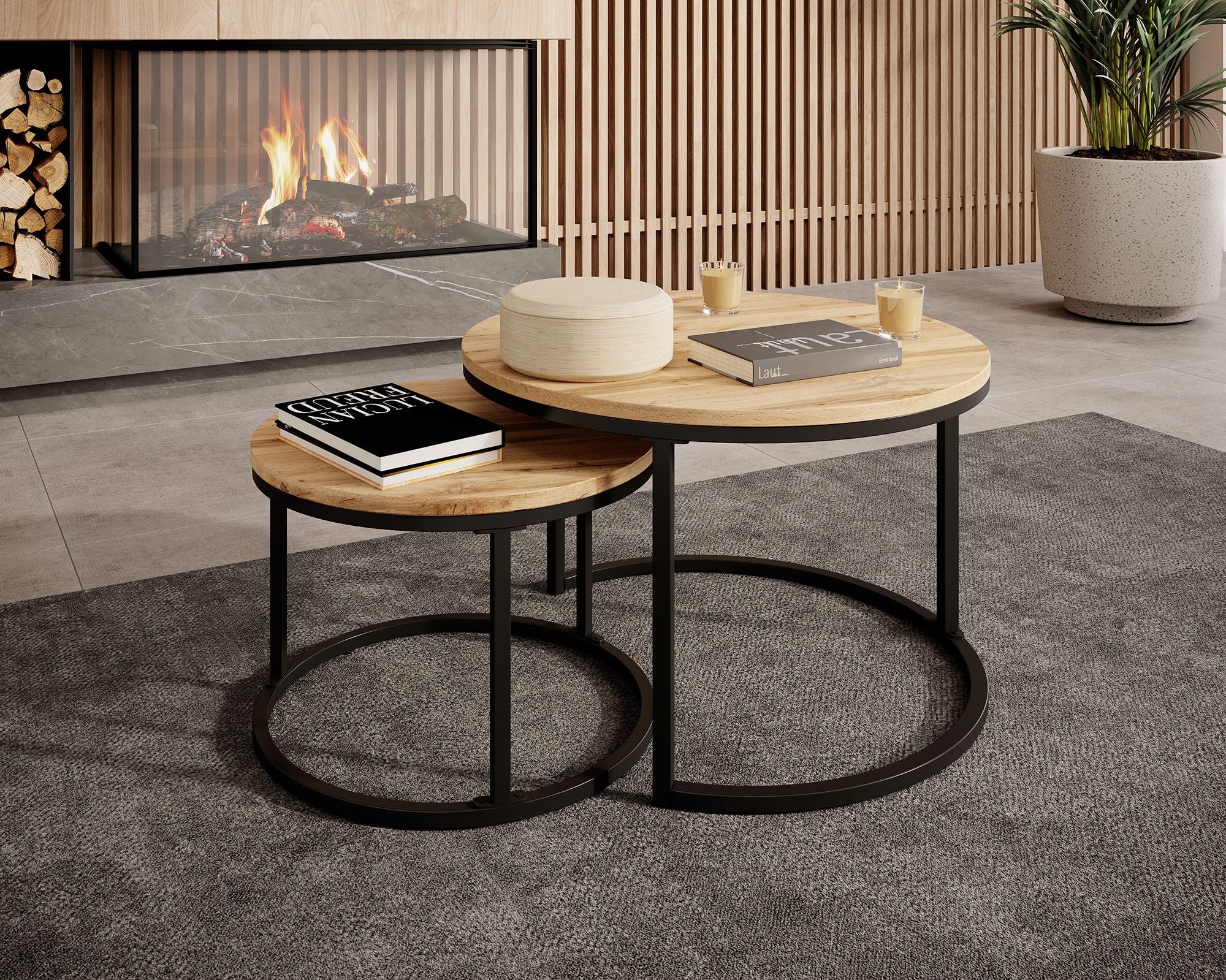 Ovalo - Salontafel set van 2 - Eiken