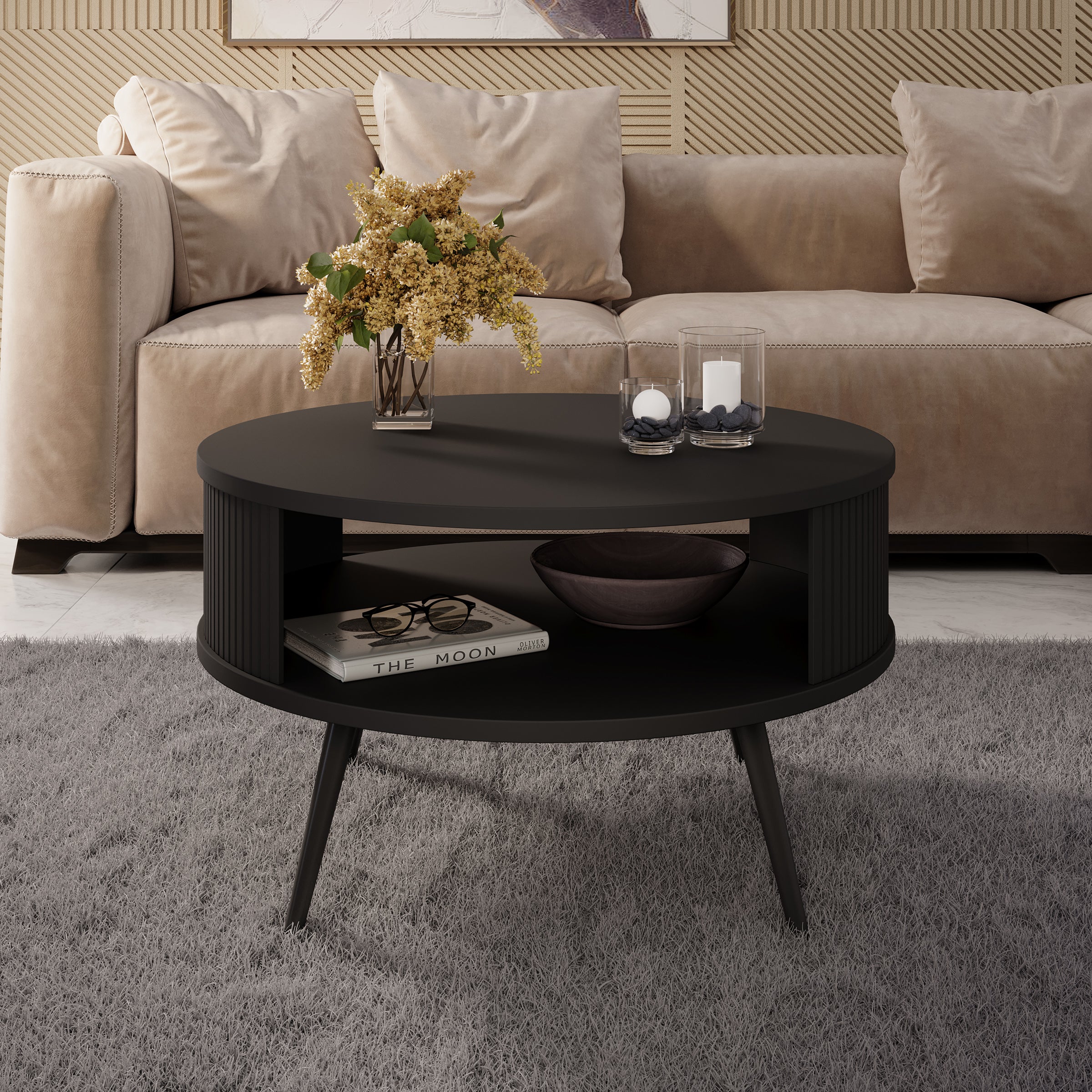 Salontafel Riley - Zwart  - 76x76x44 cm - Image 2