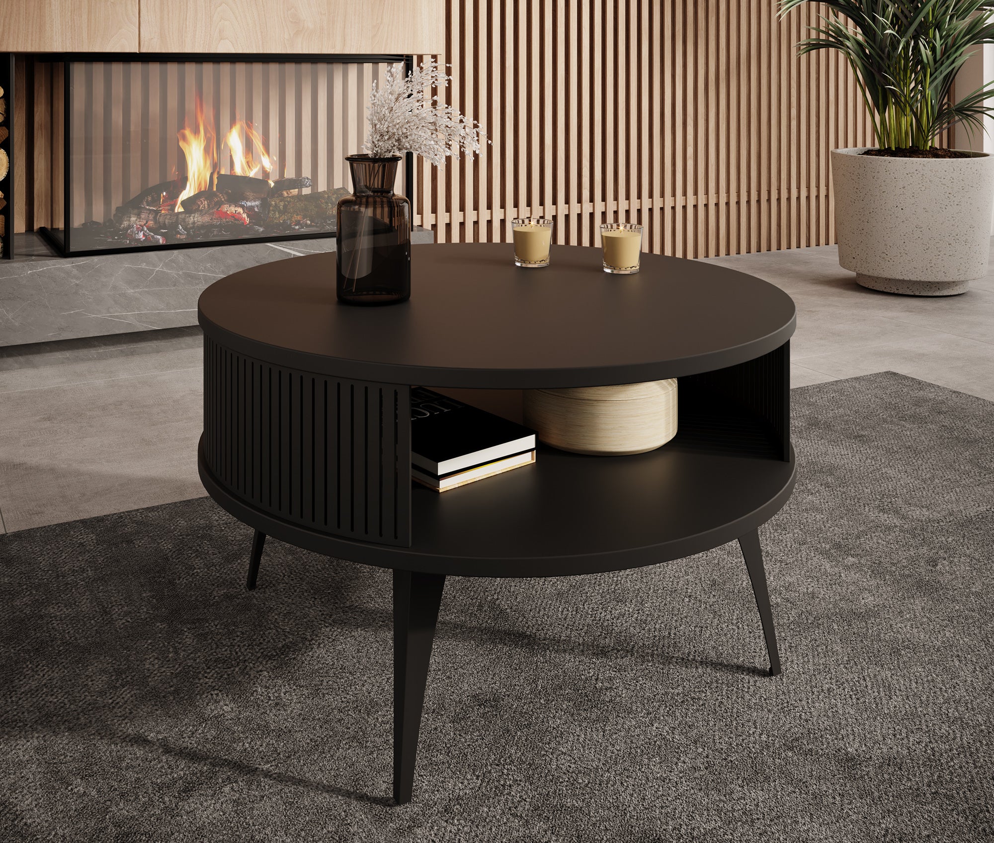 Roslyn - Salontafel - Zwart - 75x75x44 cm
