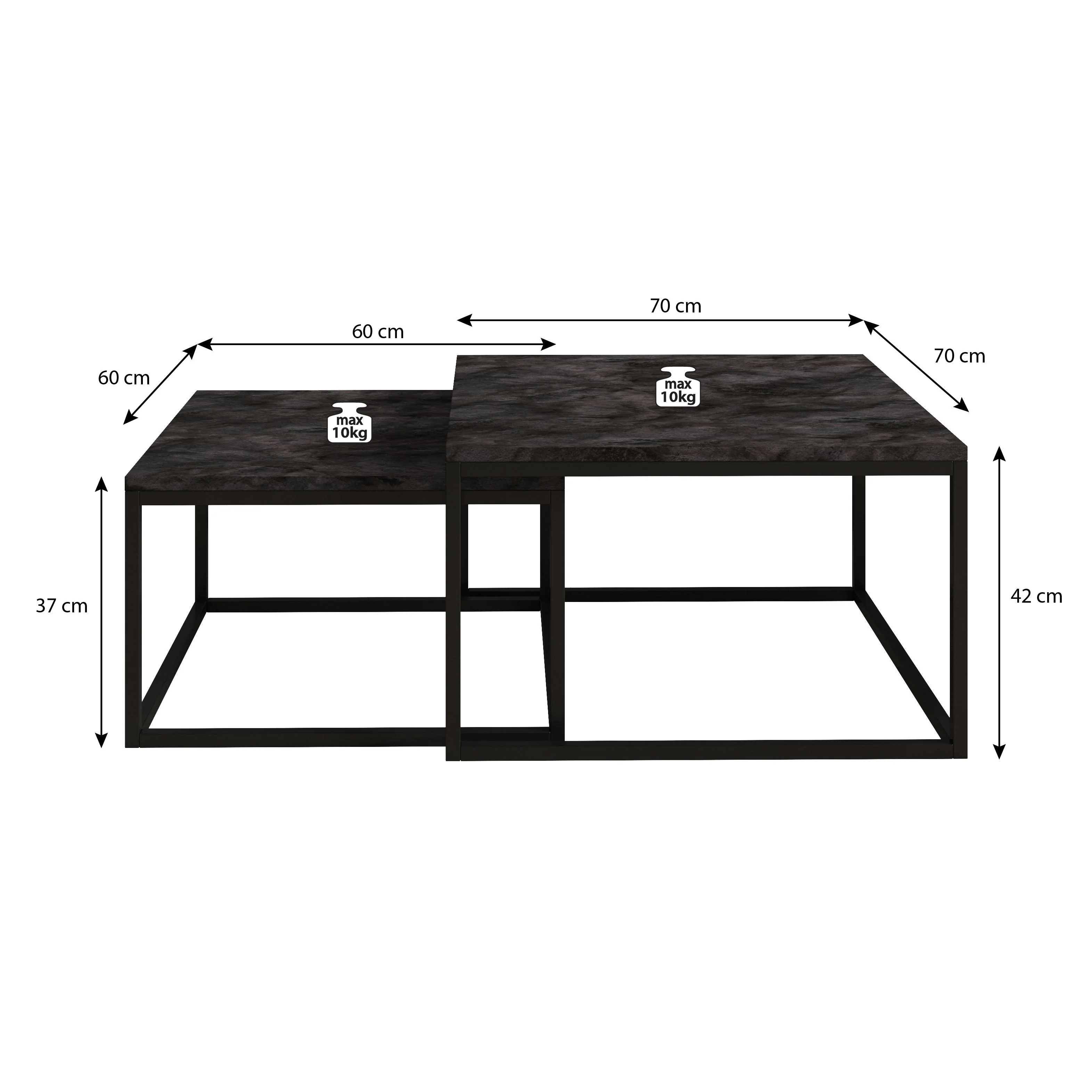 Styler - Salontafel set van 2 - Betonlook/eiken - Image 2