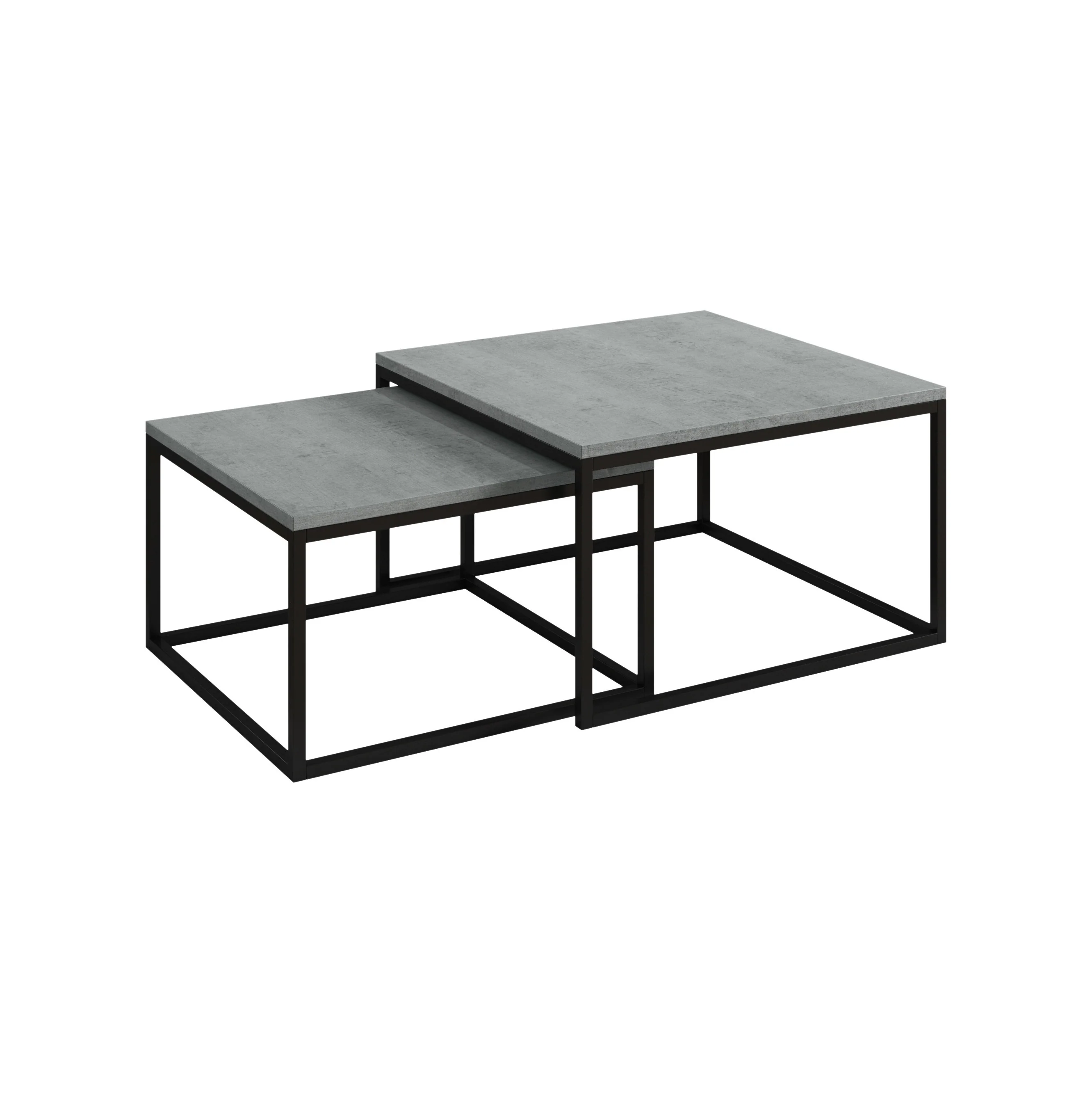 Styler - Salontafel set van 2 - Betonlook/eiken - Image 3