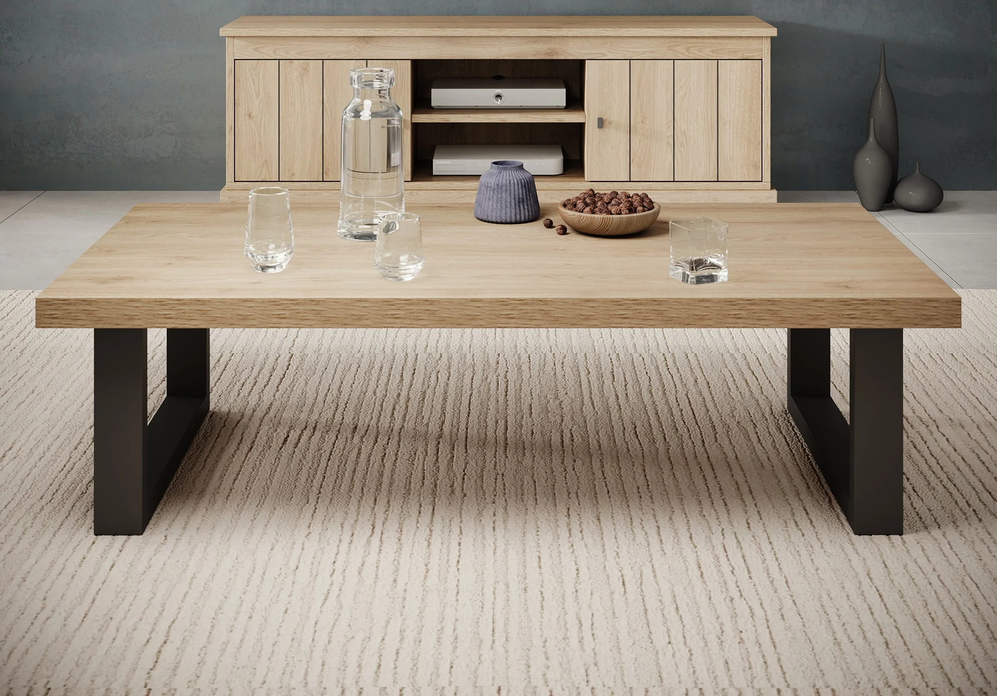 Vince - Salontafel - Eiken - 130x65x36 cm - Image 2