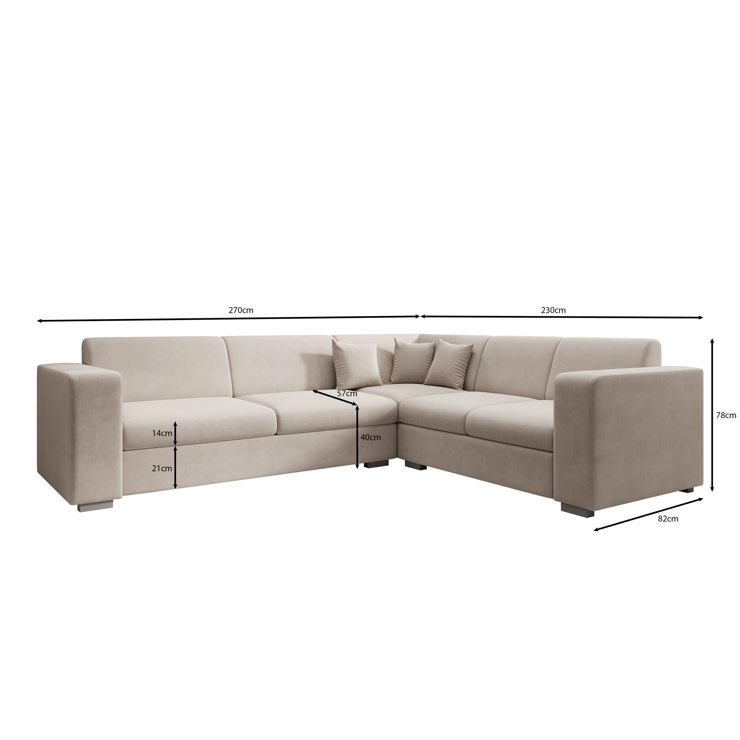 Santana - Hoekbank 4-zits - Stof beige - Rechts - Image 5