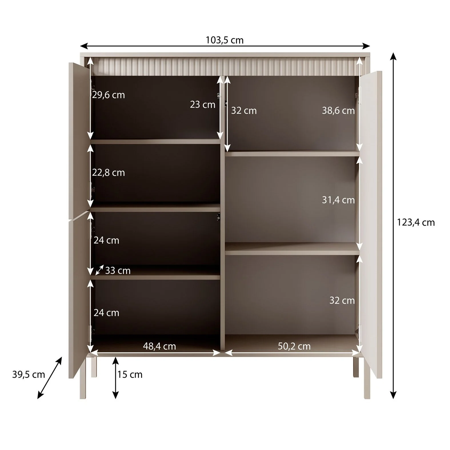 Saran - Dressoir - Zwart - 104x40x123 cm - Image 5