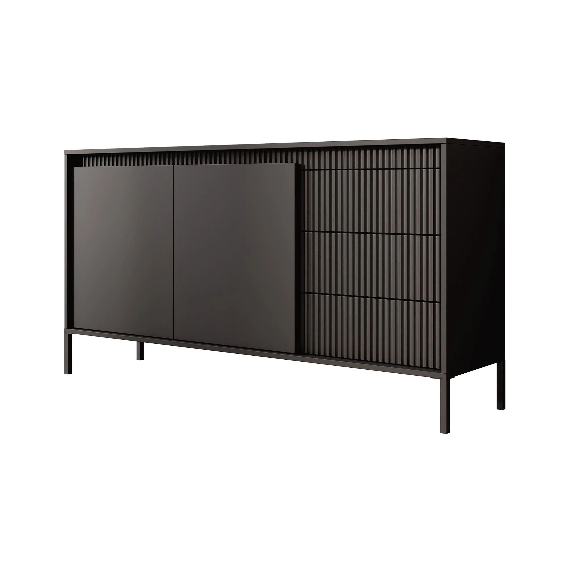 Saran - Dressoir - Zwart - 154x40x81 cm - Image 7