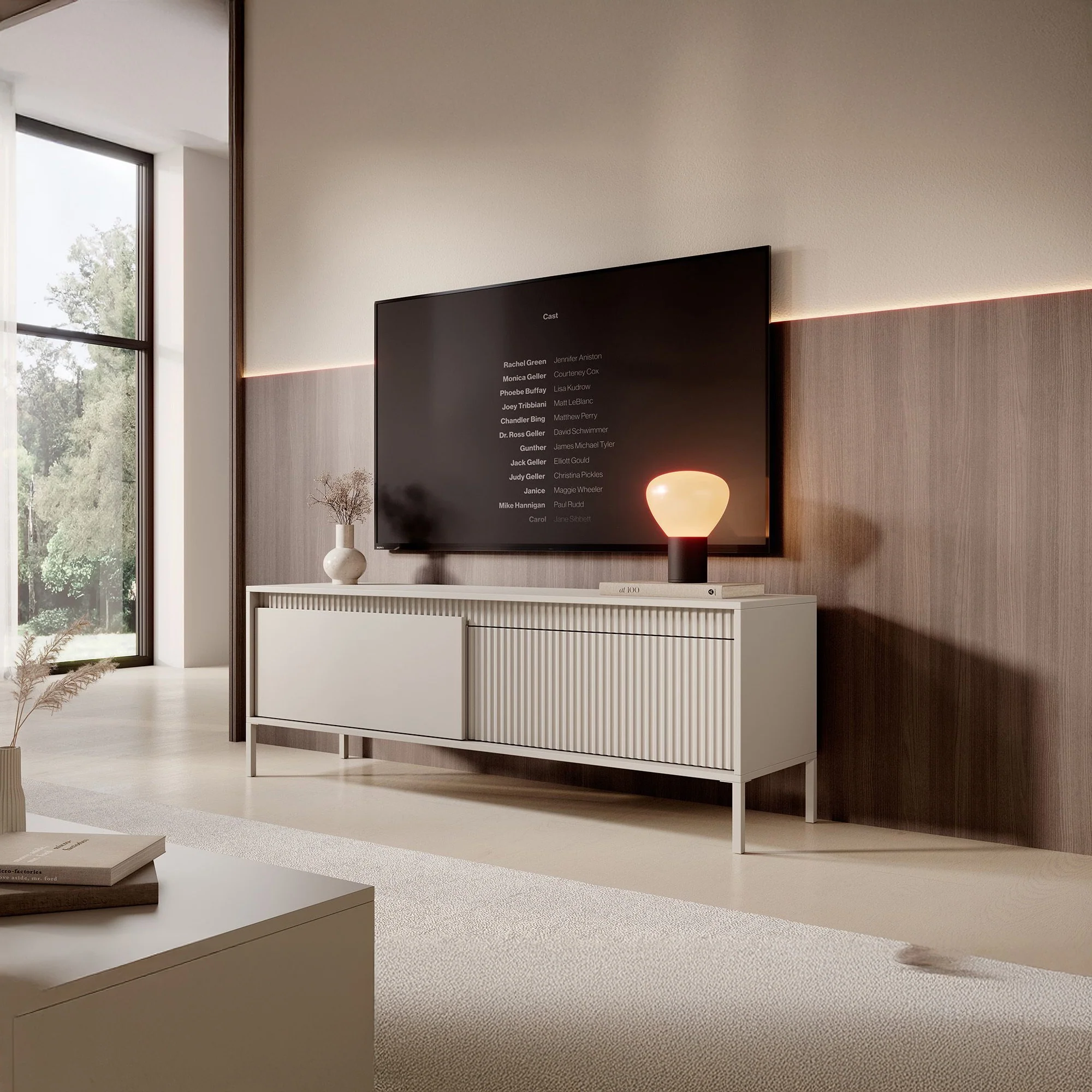 Saran - TV-Meubel - Beige  - 154x40x53 cm