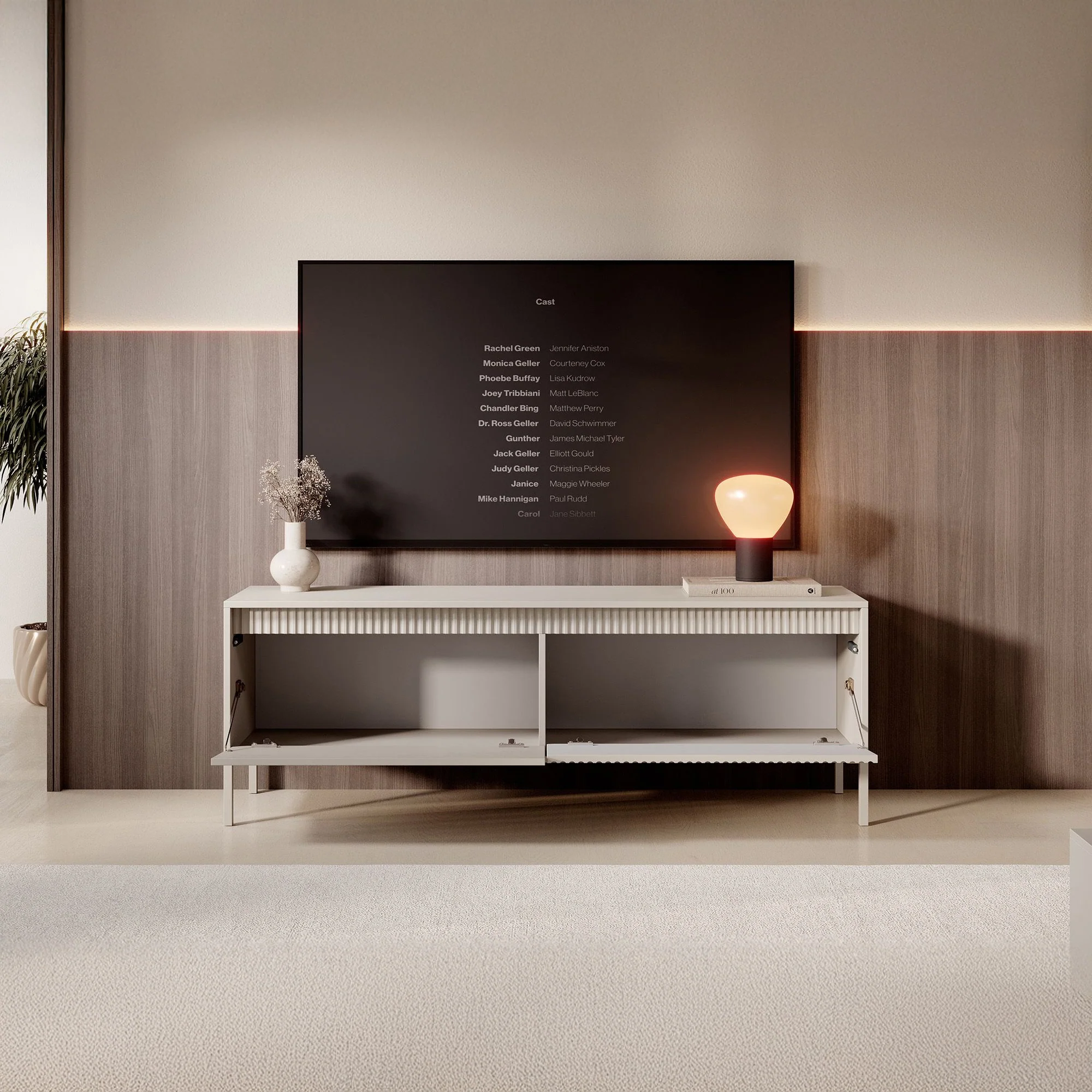 Saran - TV-Meubel - Beige  - 154x40x53 cm - Image 2