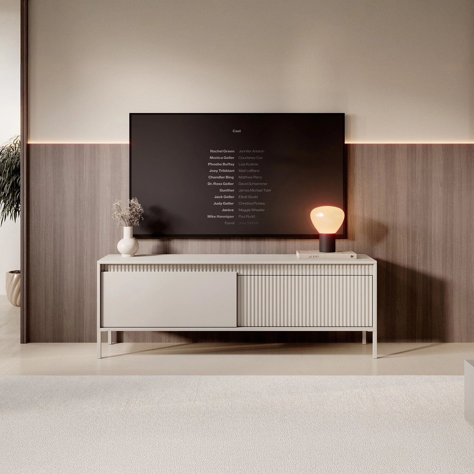 Saran - TV-Meubel - Beige  - 154x40x53 cm - Image 3