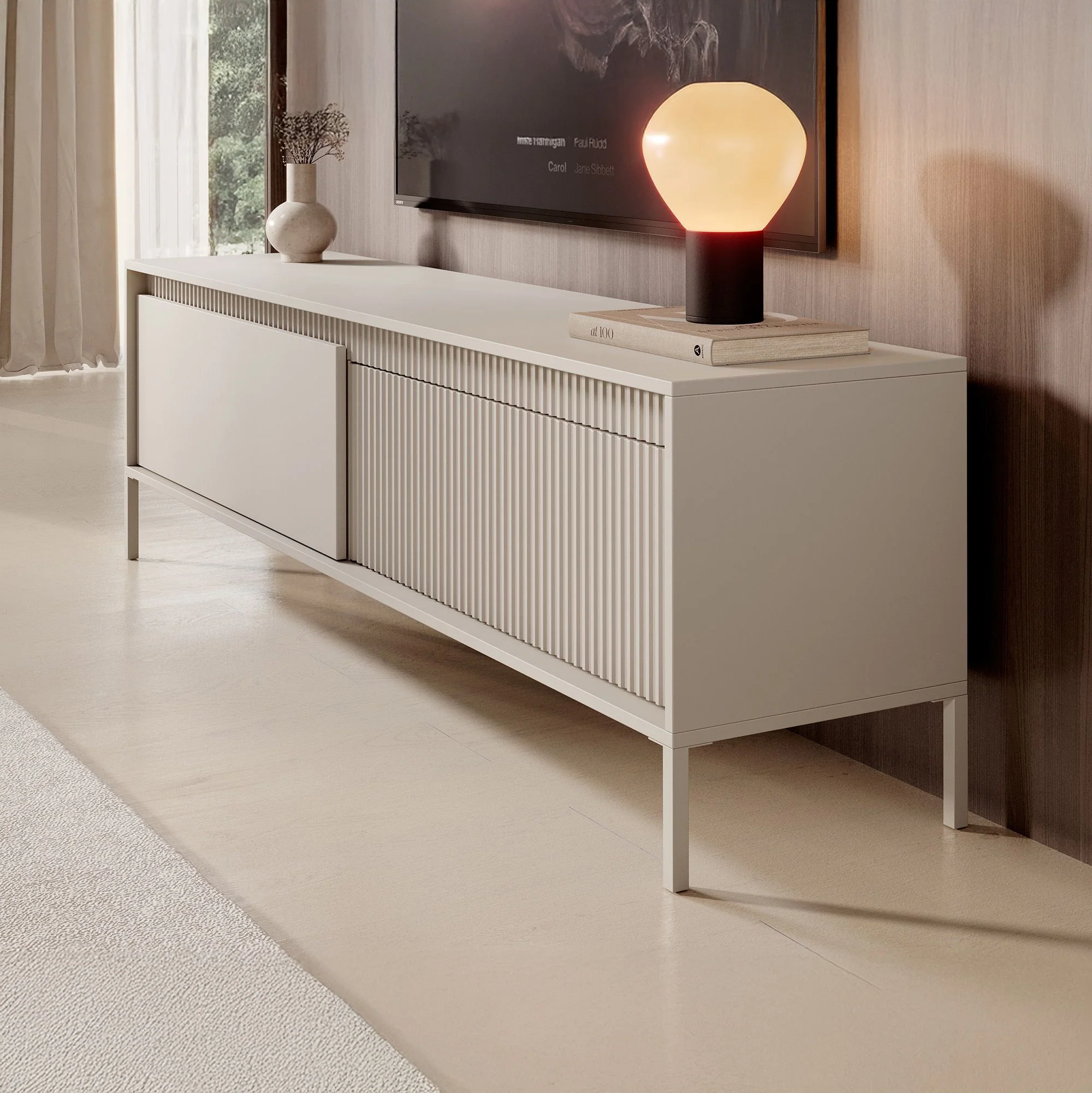 Saran - TV-Meubel - Beige  - 187x40x53 cm - Image 4