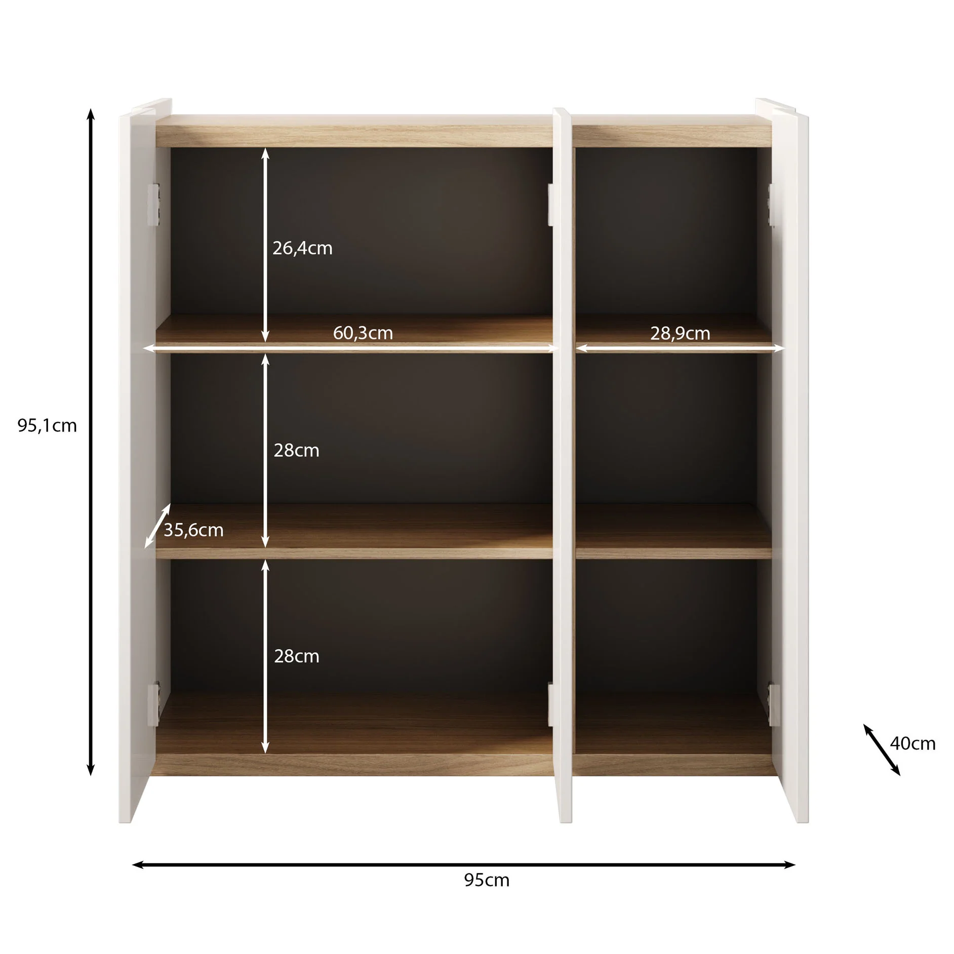 Encore - Schoenenkast - Eiken - 95x40x95 cm - Image 5