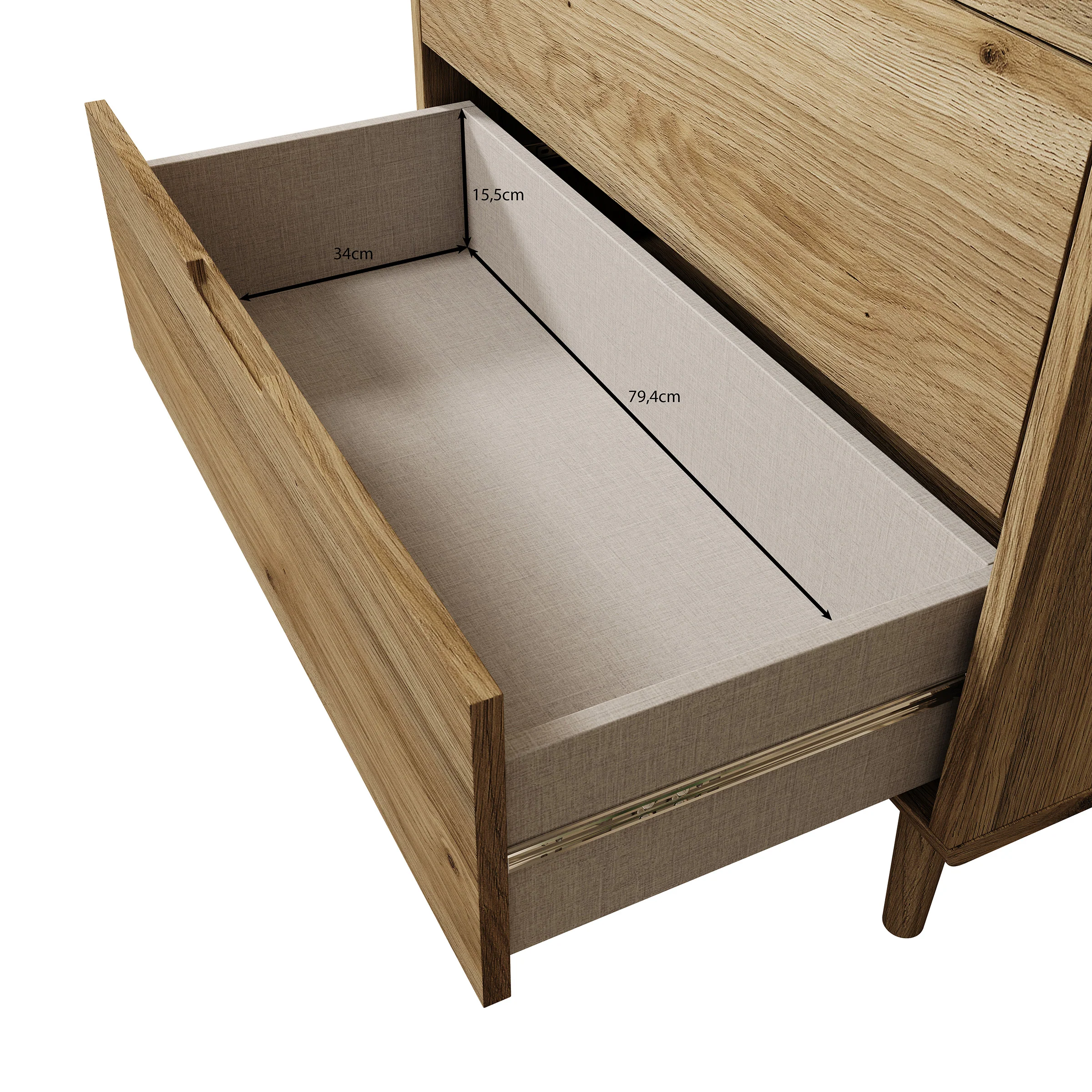 Selwood - Ladekast - Eikenpatroon - 90x43x93 cm - Image 7