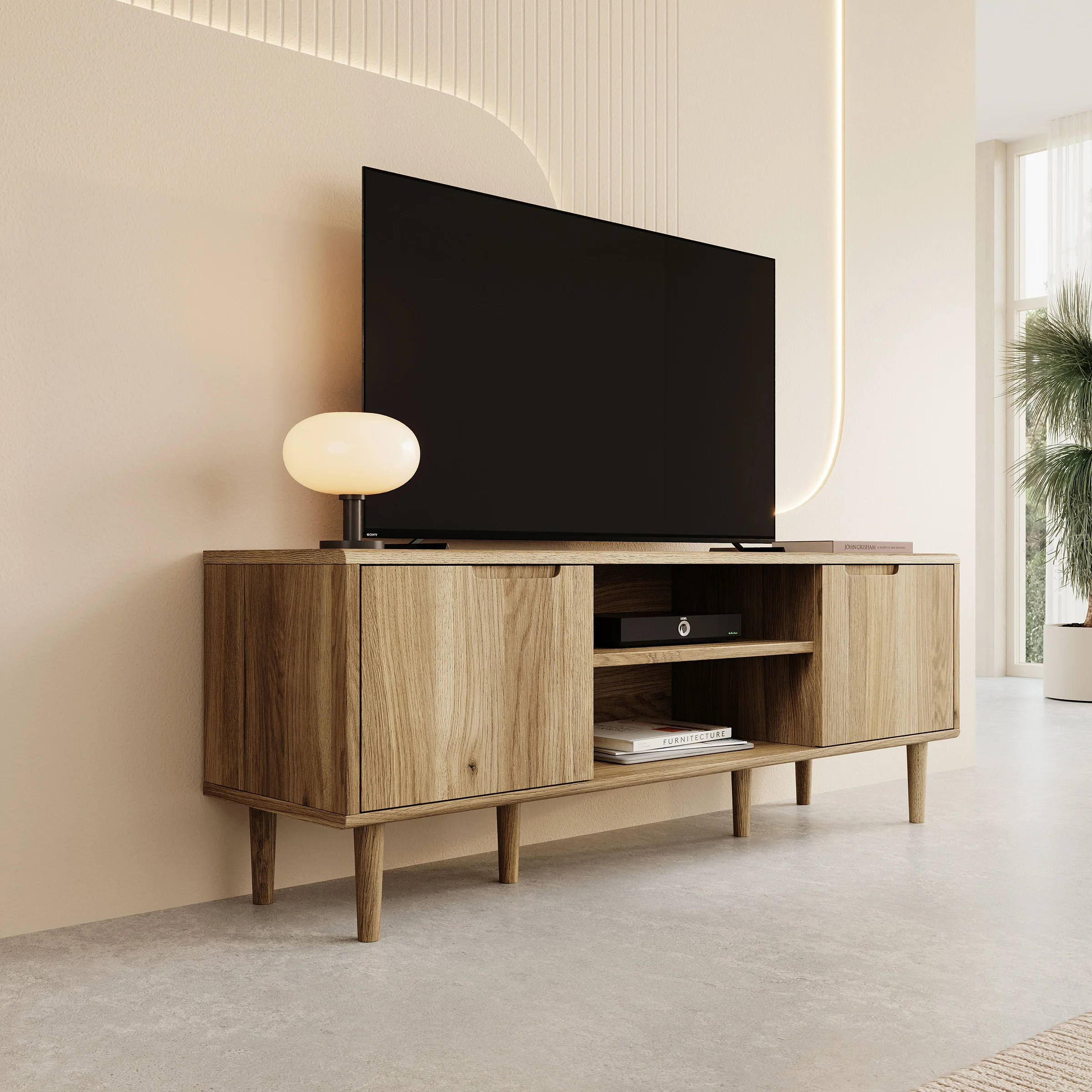 Selwood - TV-Meubel - Eikenpatroon - 154x43x58 cm - Image 4