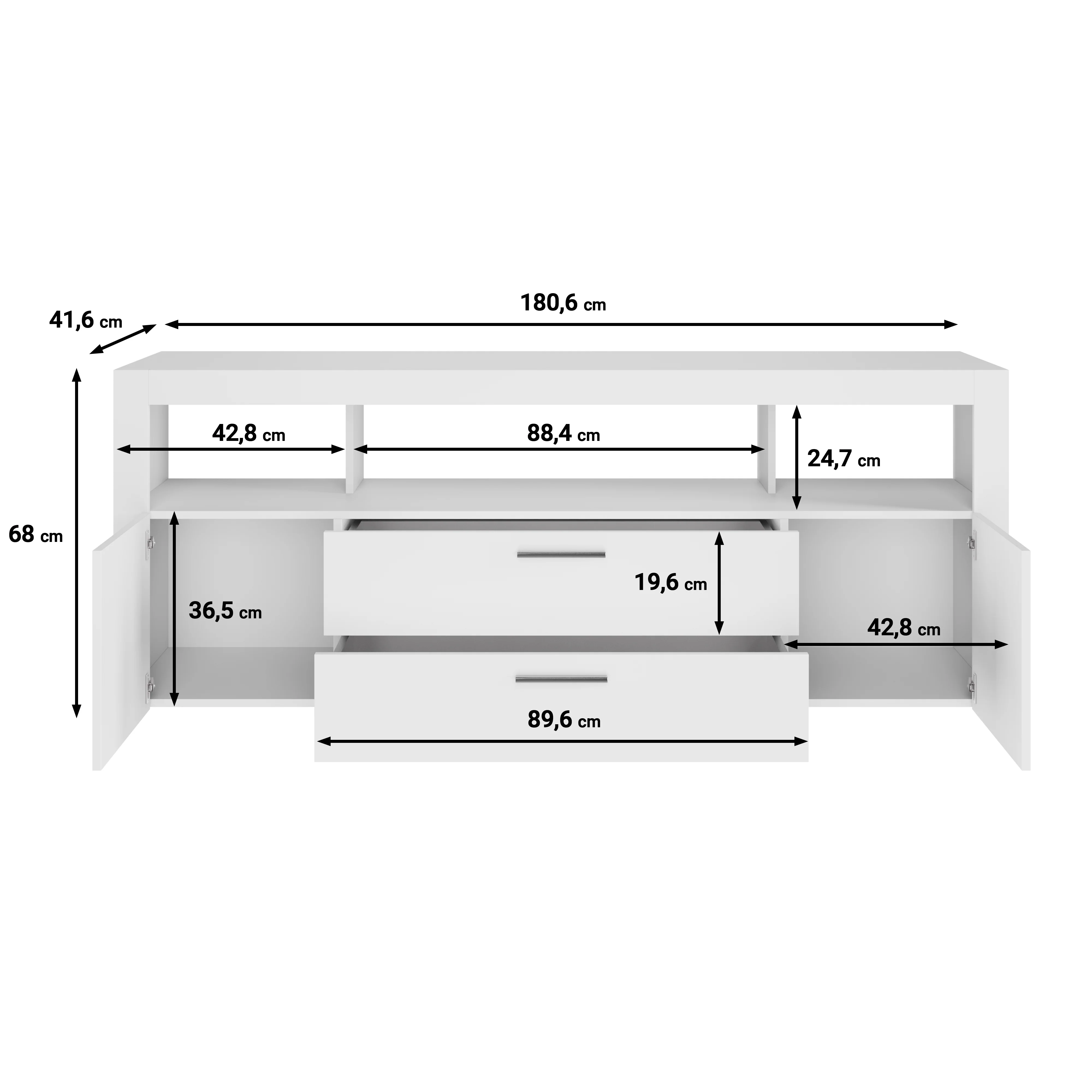 Sharon - TV-Meubel - Antraciet  - 181 cm - Image 5