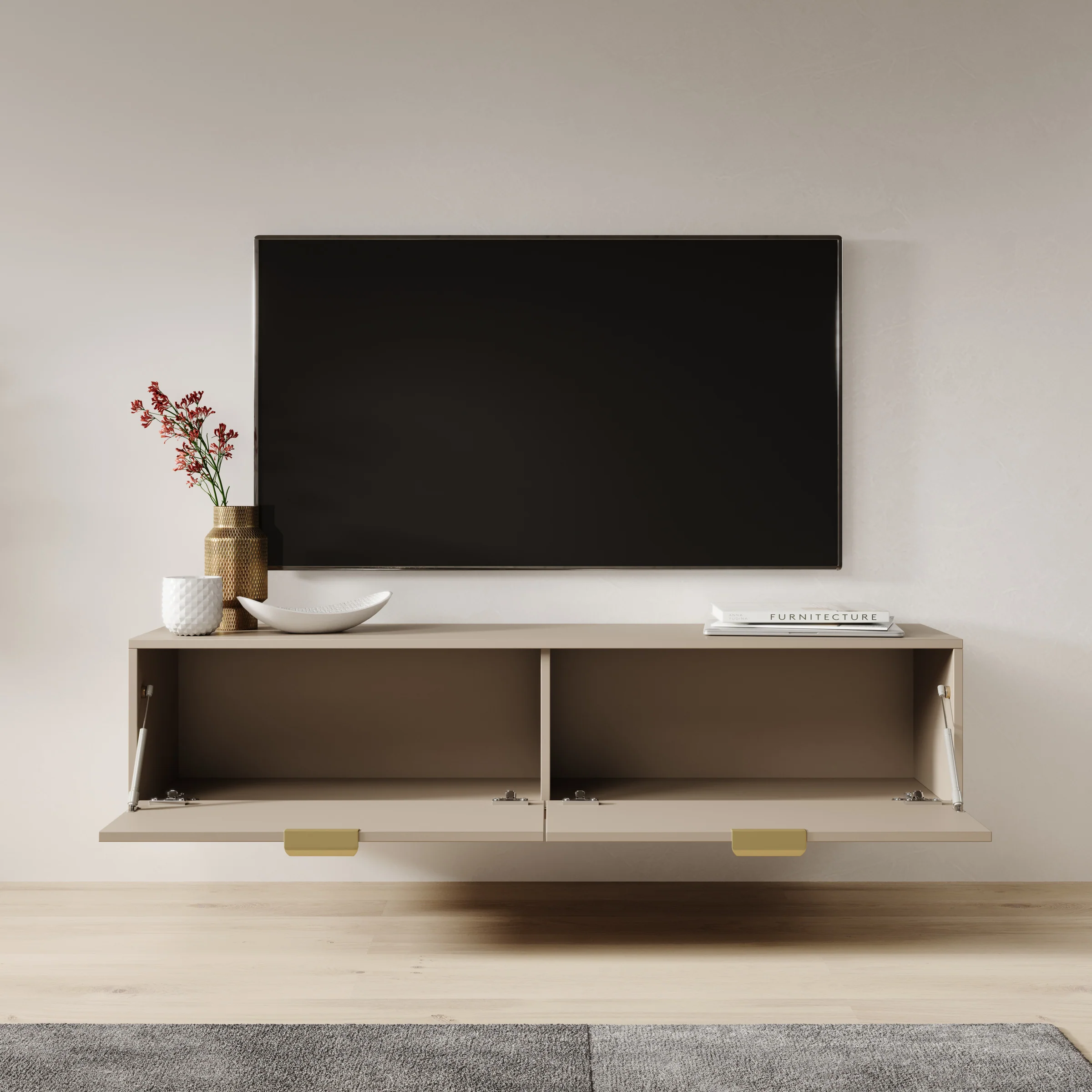 Silas - TV-Meubel - Beige - 140x33x35 cm - Image 2