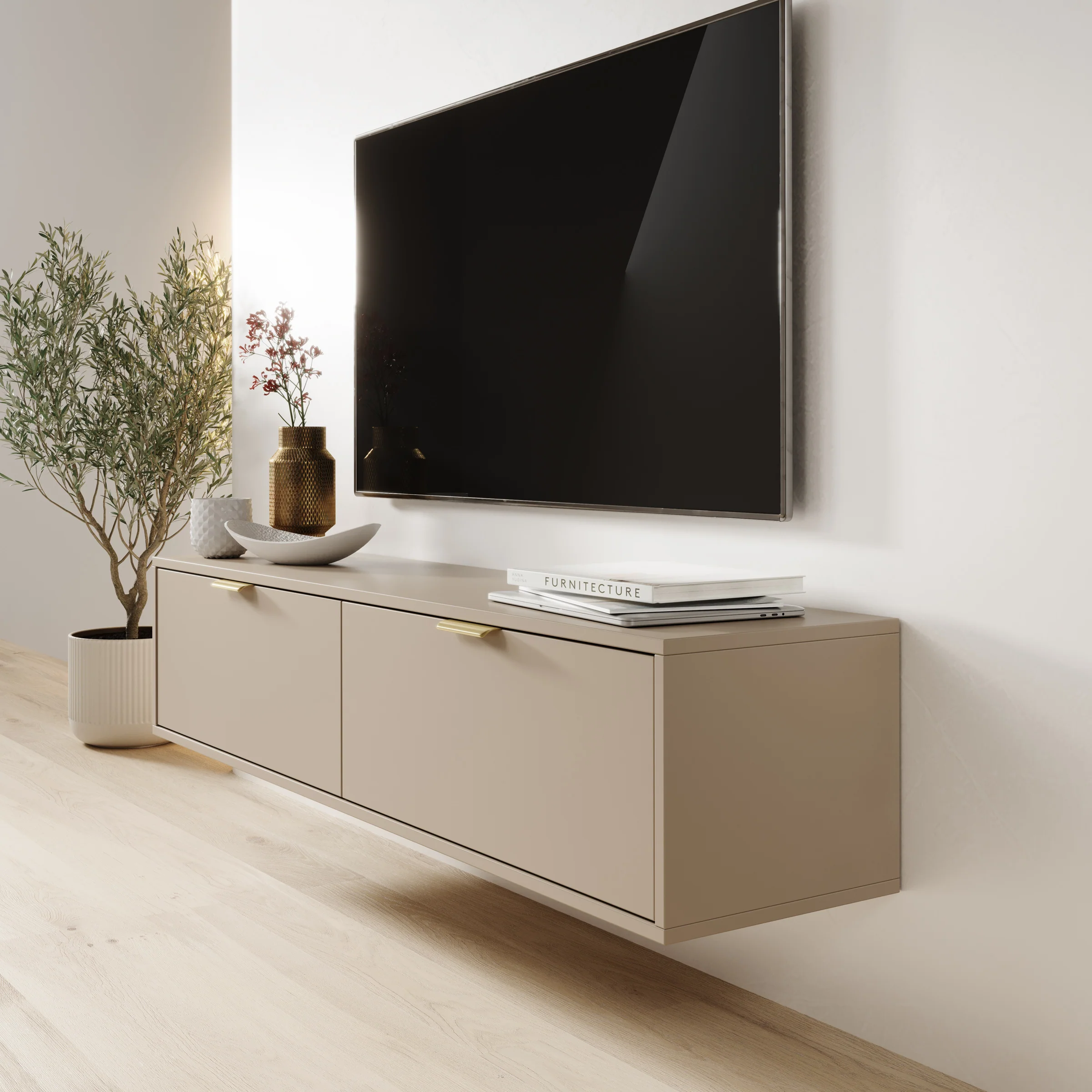 Silas - TV-Meubel - Beige - 140x33x35 cm - Image 4