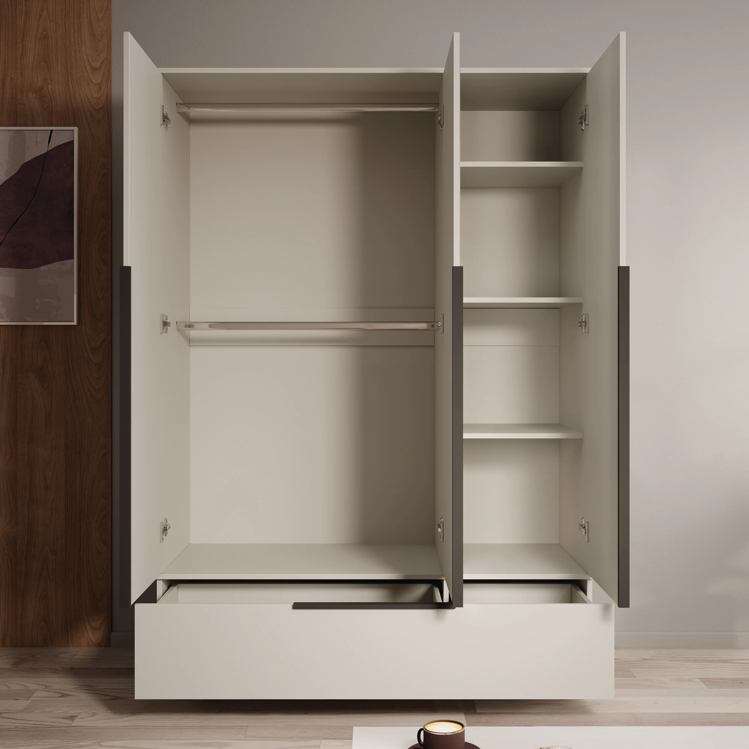 Skyer - Kledingkast 3-deurs - Beige - 135x51x193 cm - Image 2