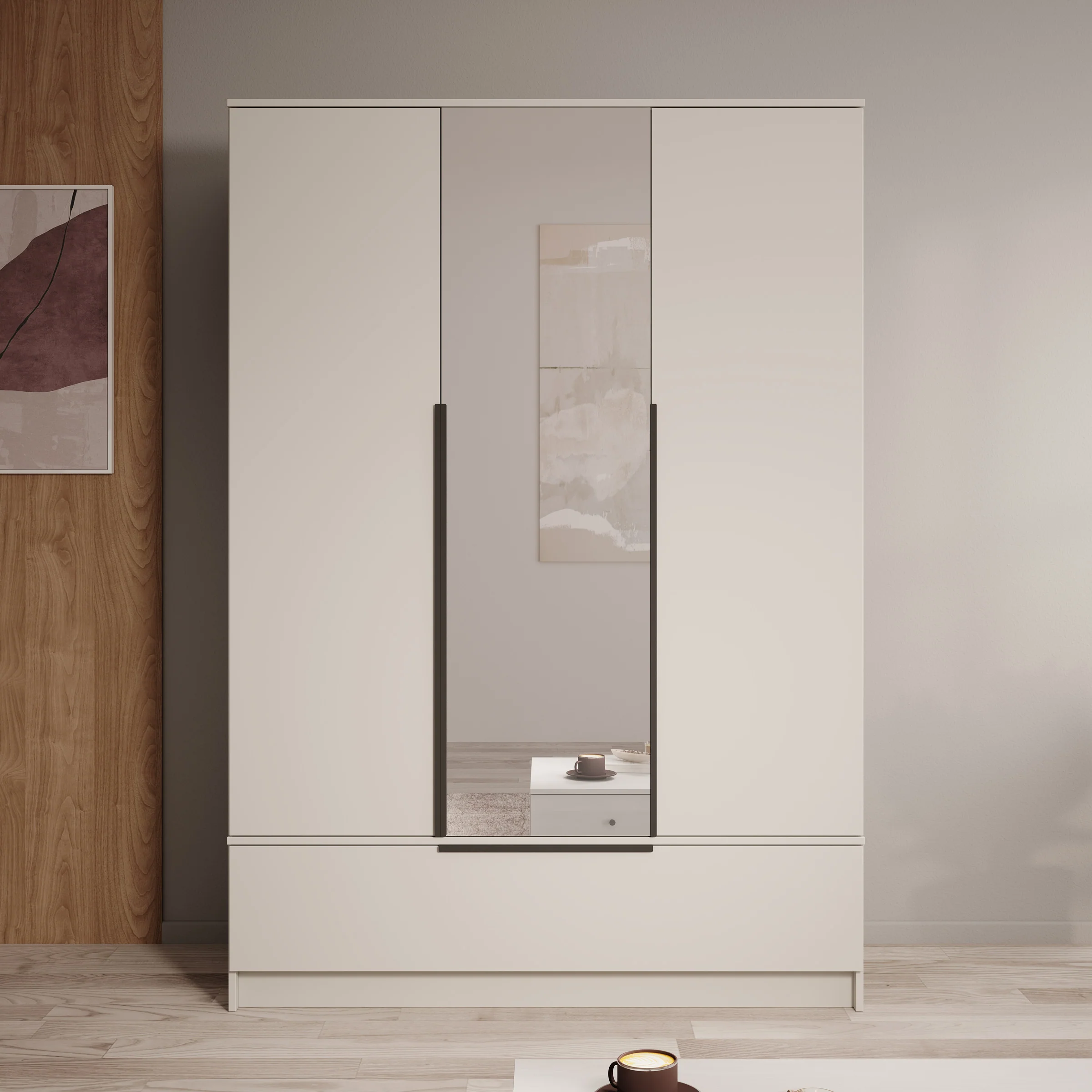 Skyer - Kledingkast 3-deurs - Beige - 135x51x193 cm - Image 3