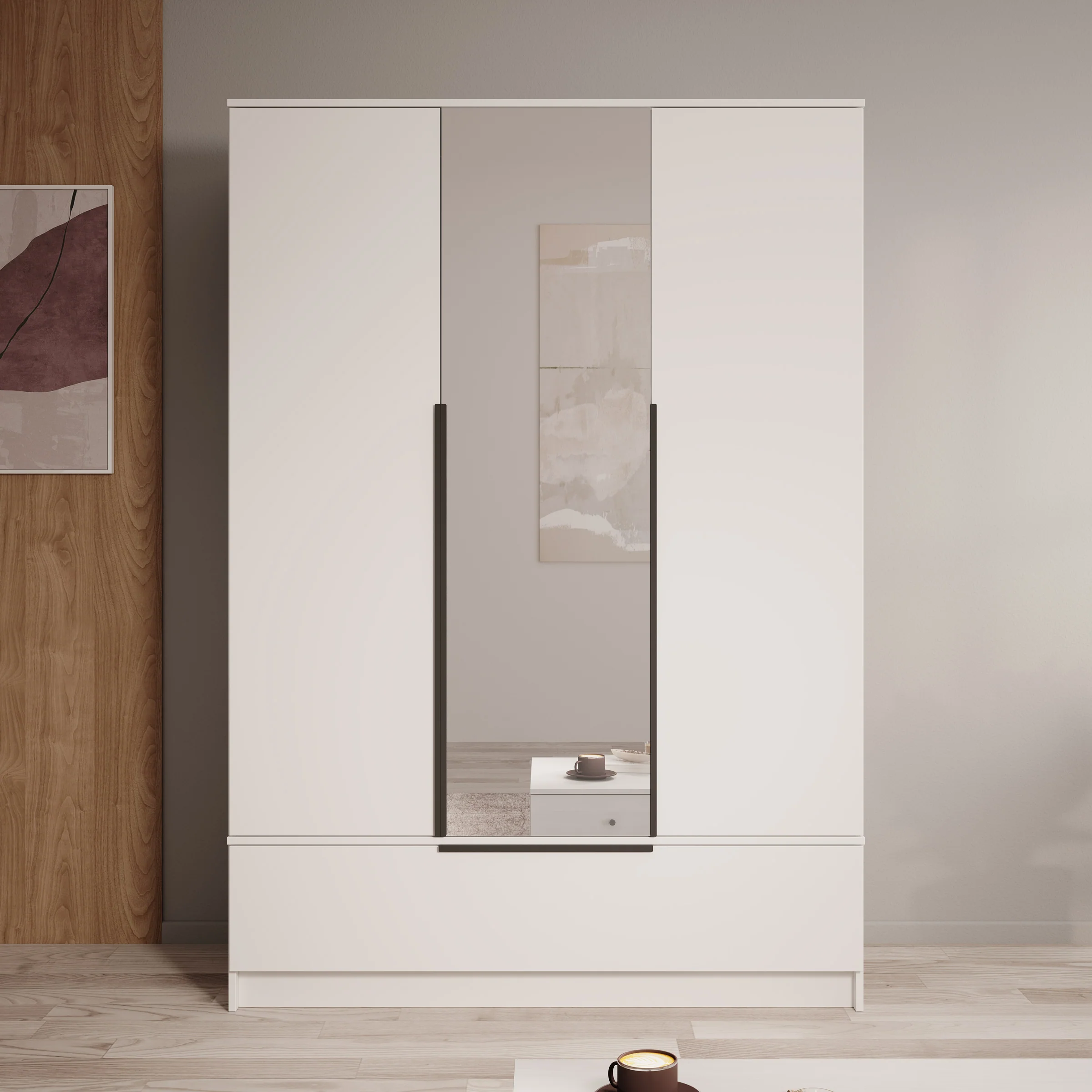 Skyer - Kledingkast 3-deurs - Wit - 135x51x193 cm - Image 3
