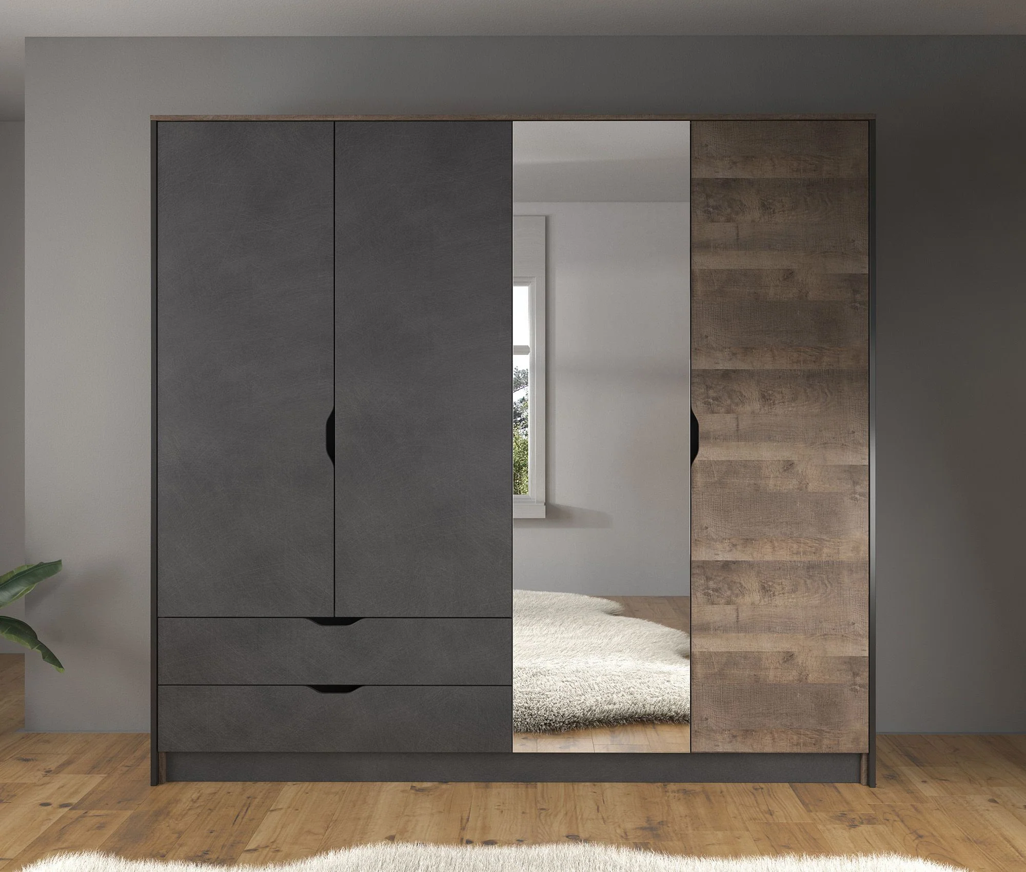 Acasia - Slaapkamer - Grijs/Eiken - 160x200 cm - Image 16