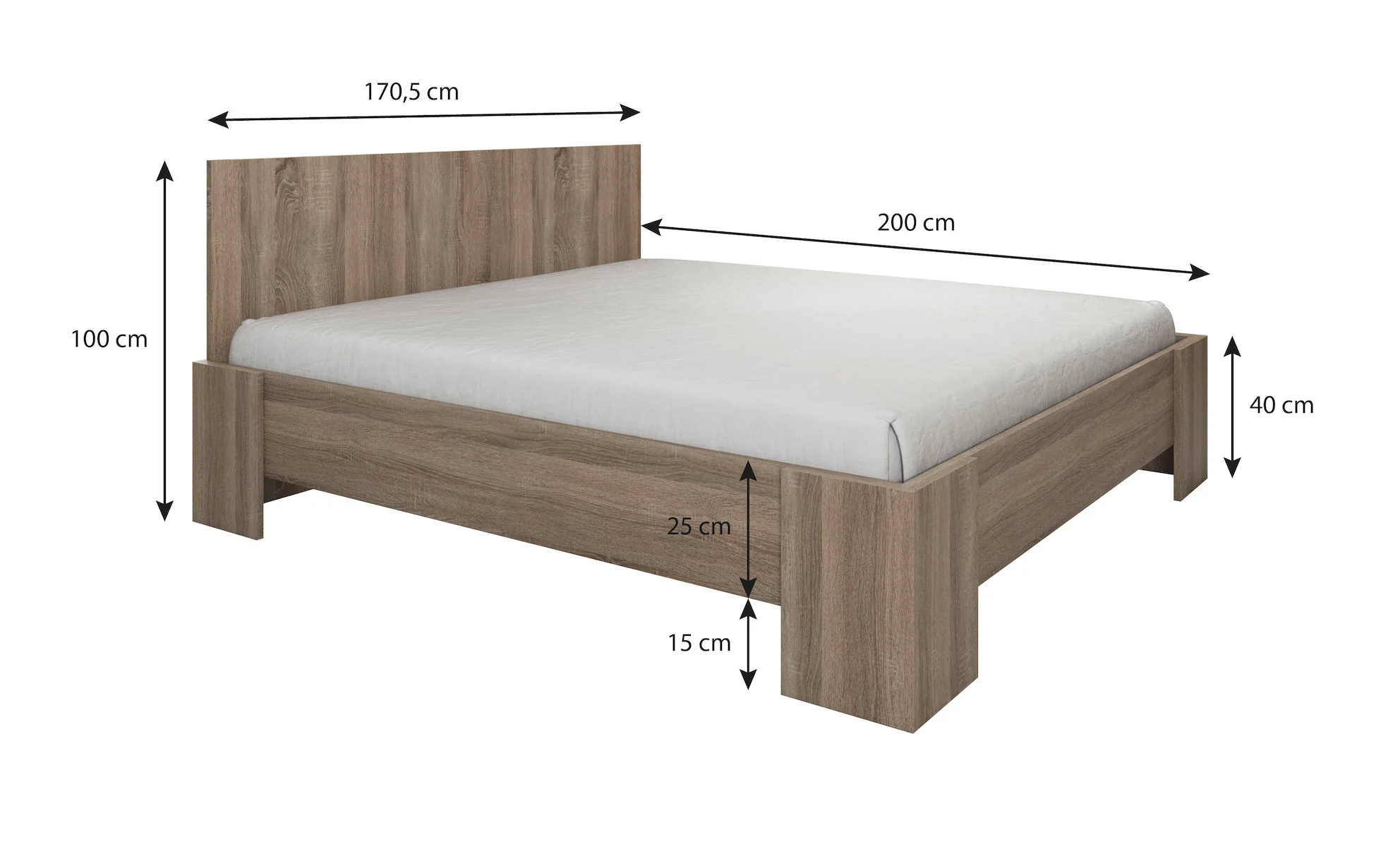 Monaco - Slaapkamer - Eiken/Grijs - 160x200 cm - Groot - Image 5