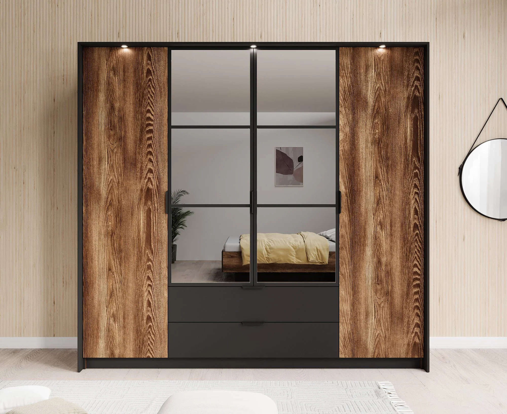 Mulvey - Slaapkamer - Eiken/Antraciet - 160x200 cm - Image 10