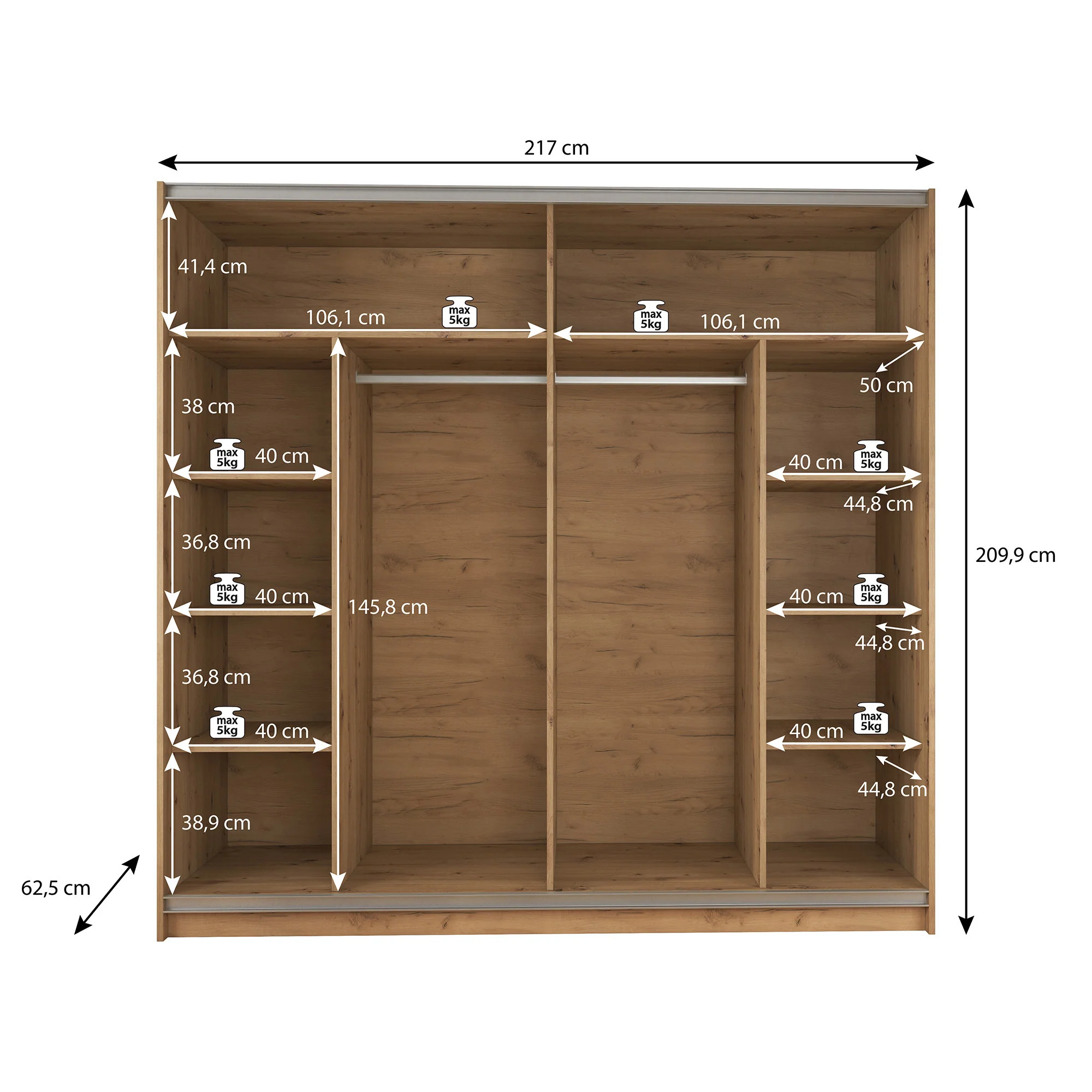 Saturn - Slaapkamer - Eiken - Zwart - 160 - Groot - Image 9