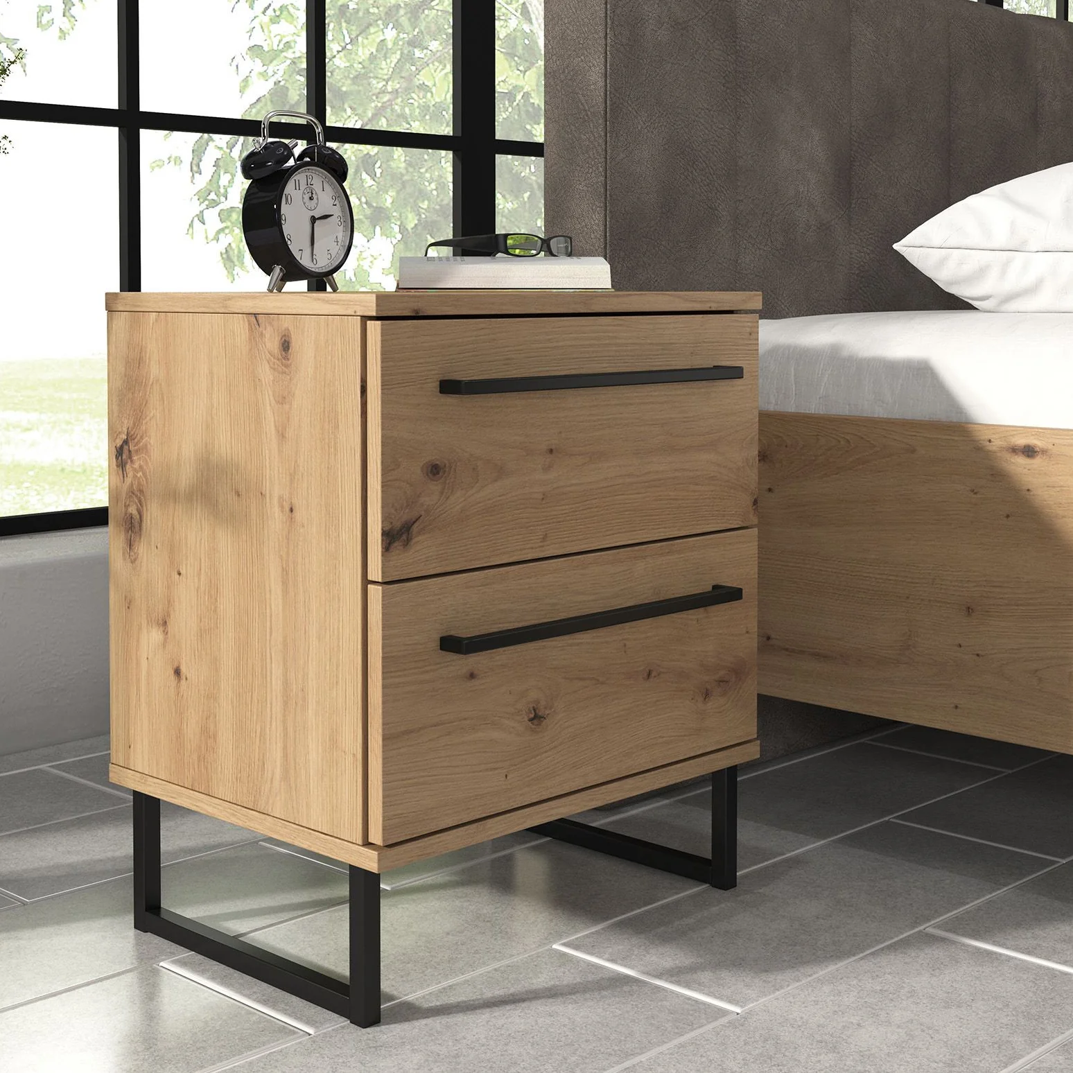 Saturn - Slaapkamer - Eiken - Zwart - 180 - Groot - Image 10