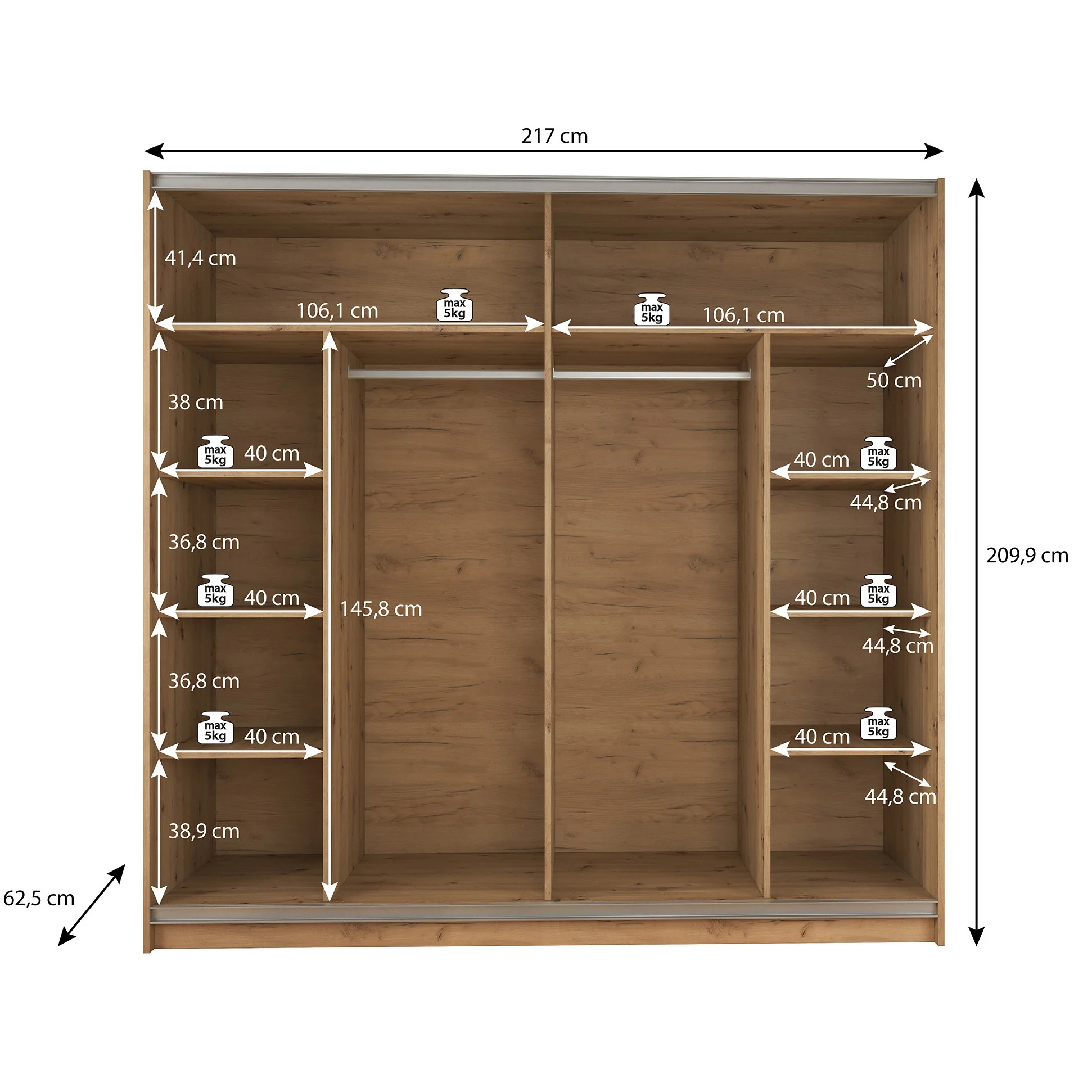 Saturn - Slaapkamer - Eiken - Zwart - 180 - Groot - Image 9