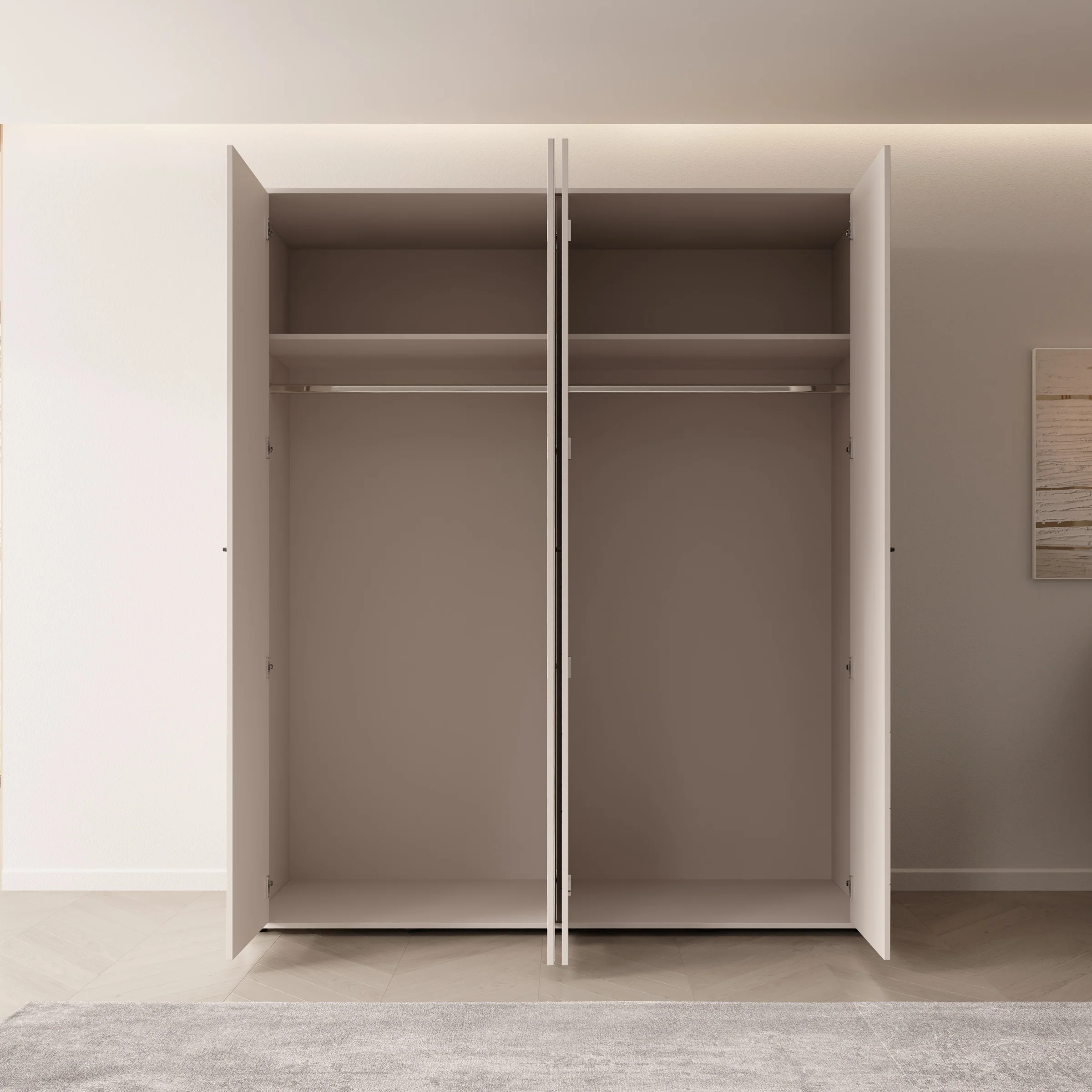 Sorello - Kledingkast 4 deurs - Beige - 180x56x211 cm - Image 2