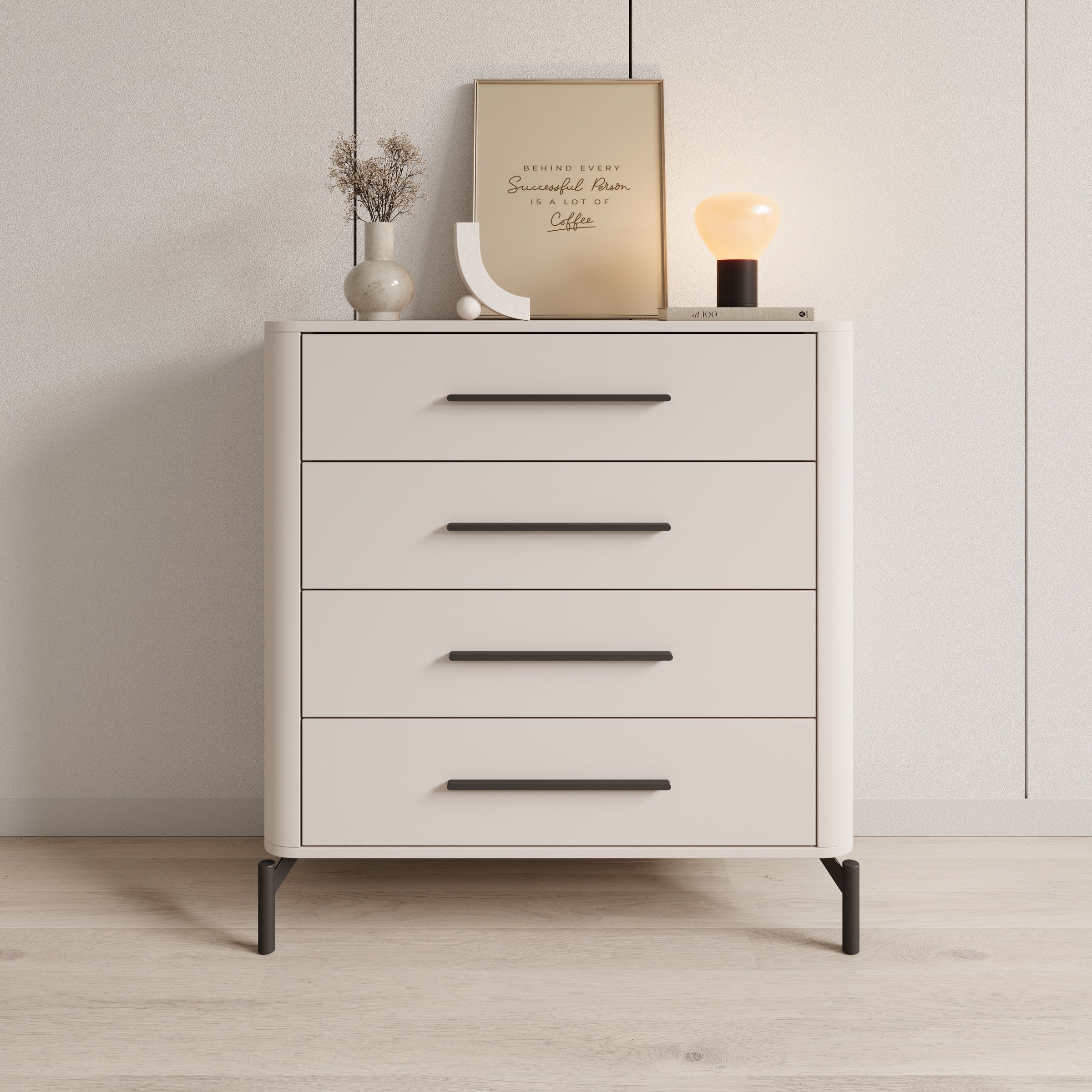 Sorello - Ladekast met 4 lades - Beige - 90x40x94 cm - Image 3
