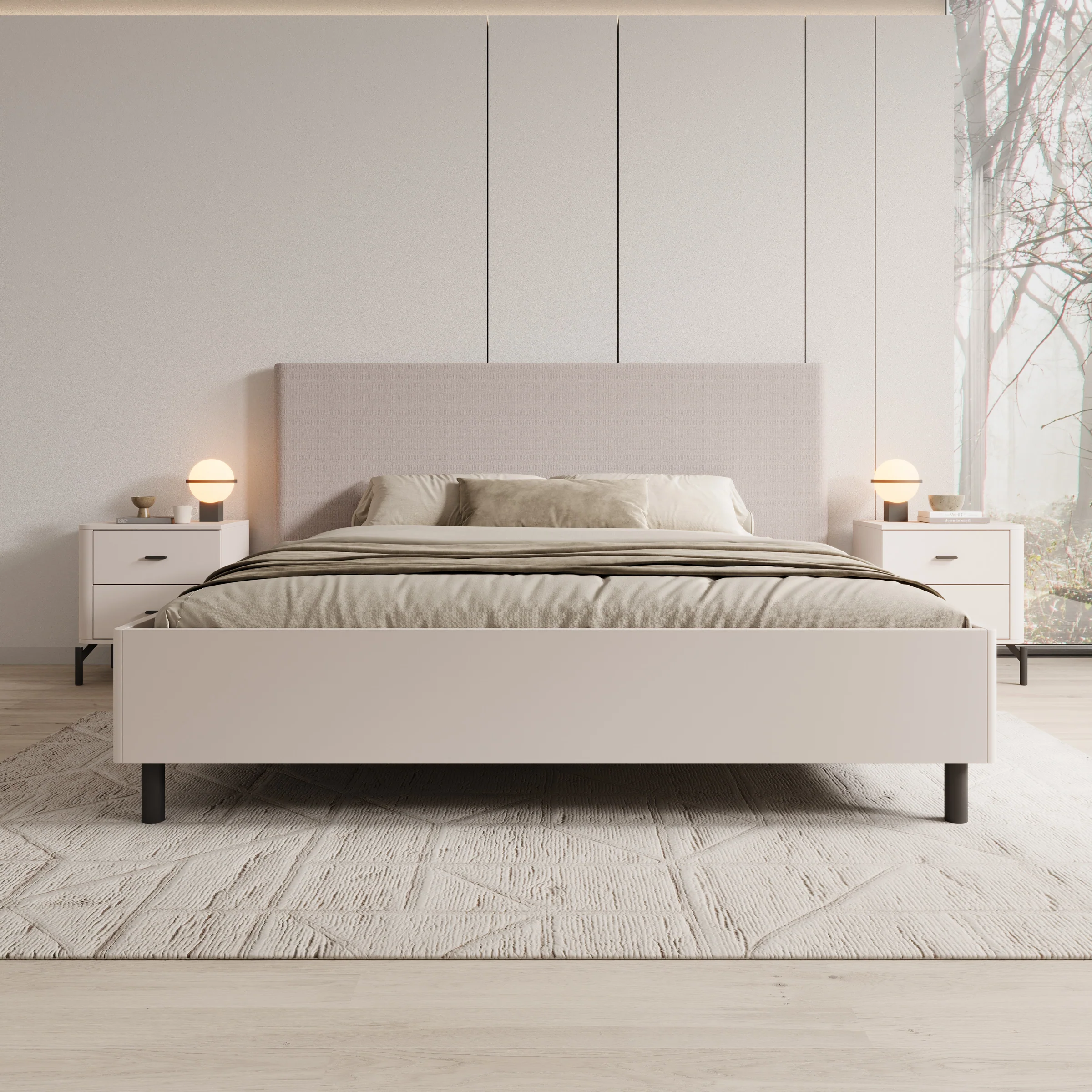 Sorello - Tweepersoonsbed - Beige - 180x200 cm - Image 2