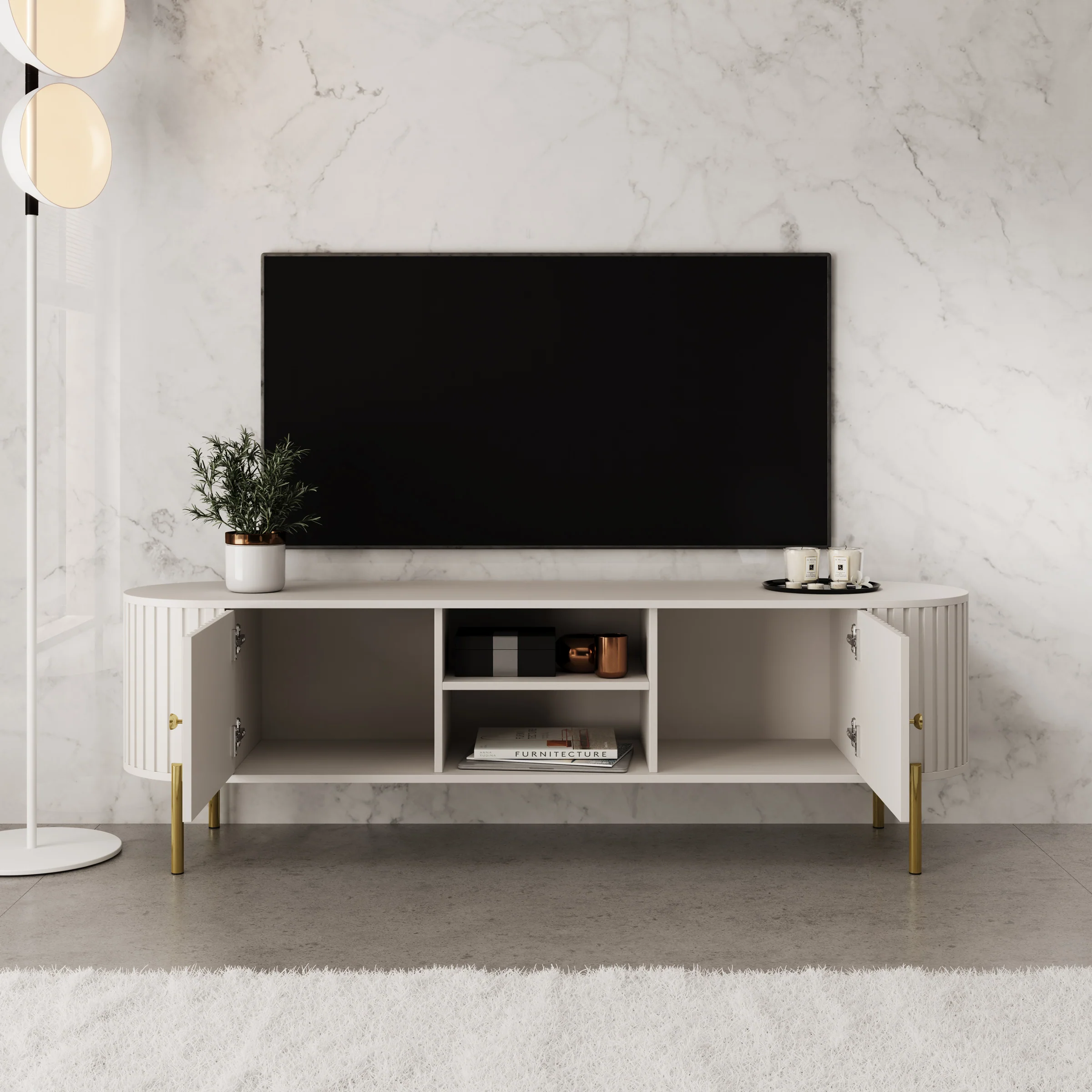 Sorenna - TV-Meubel - Beige - 175x43x54 cm - Image 2