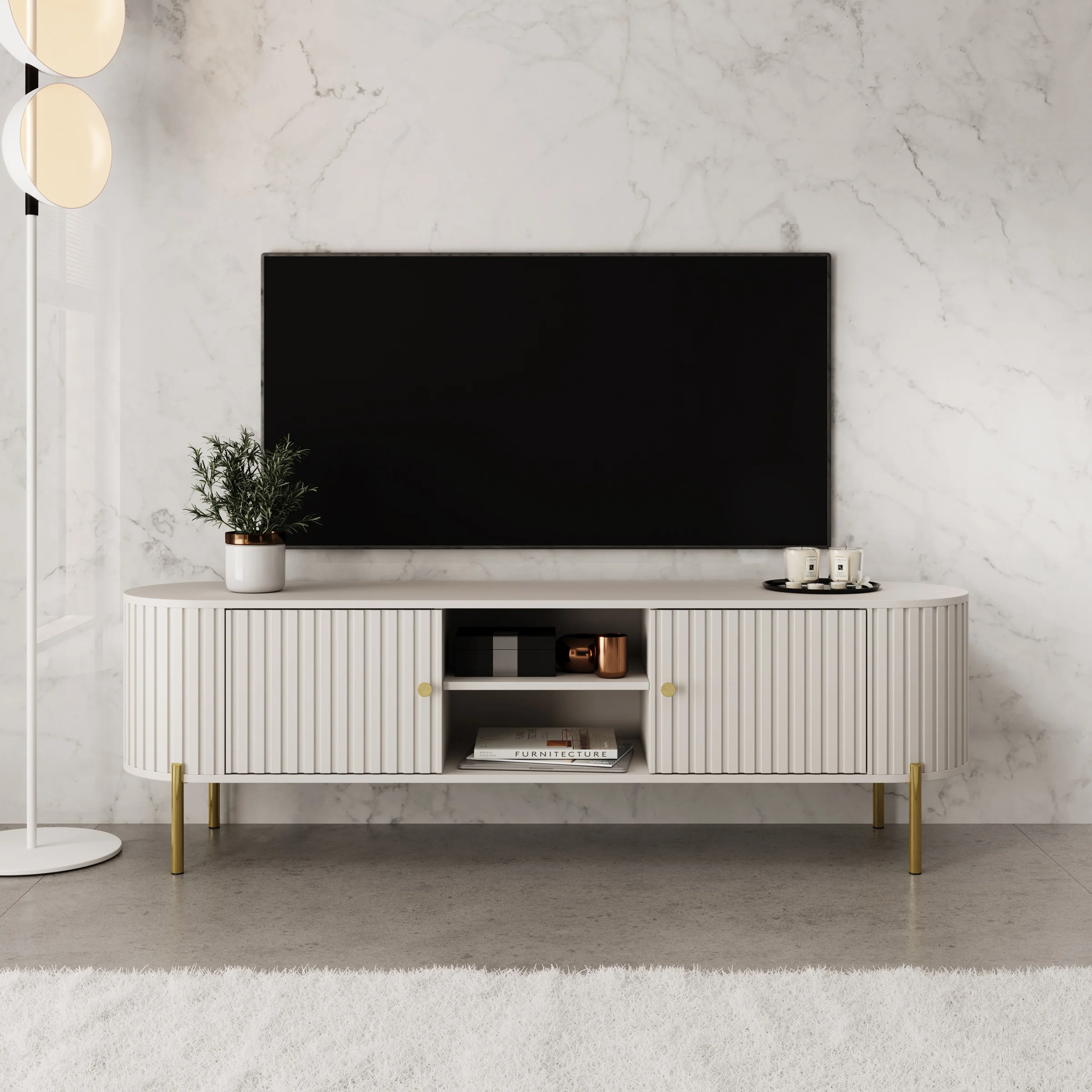 Sorenna - TV-Meubel - Beige - 175x43x54 cm - Image 3