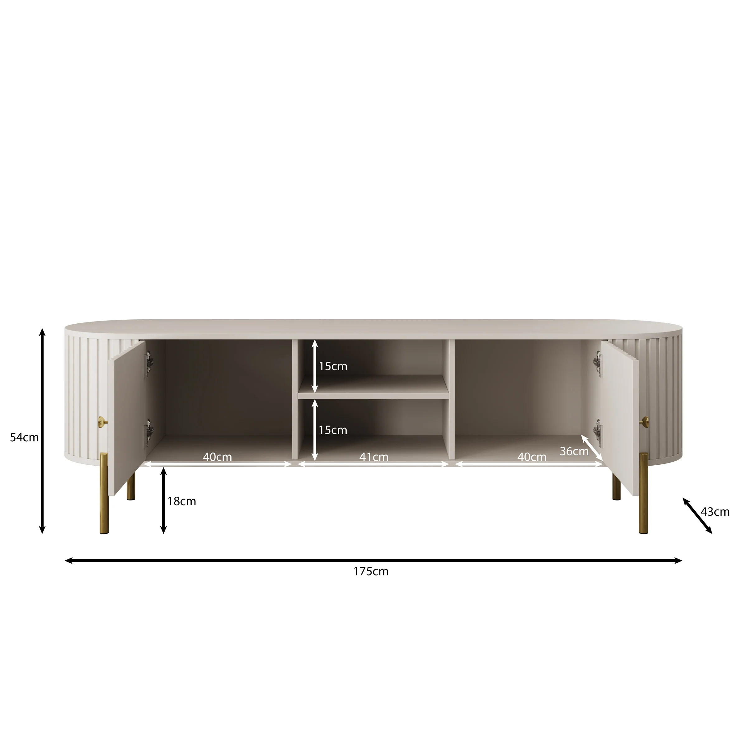 Sorenna - TV-Meubel - Beige - 175x43x54 cm - Image 5