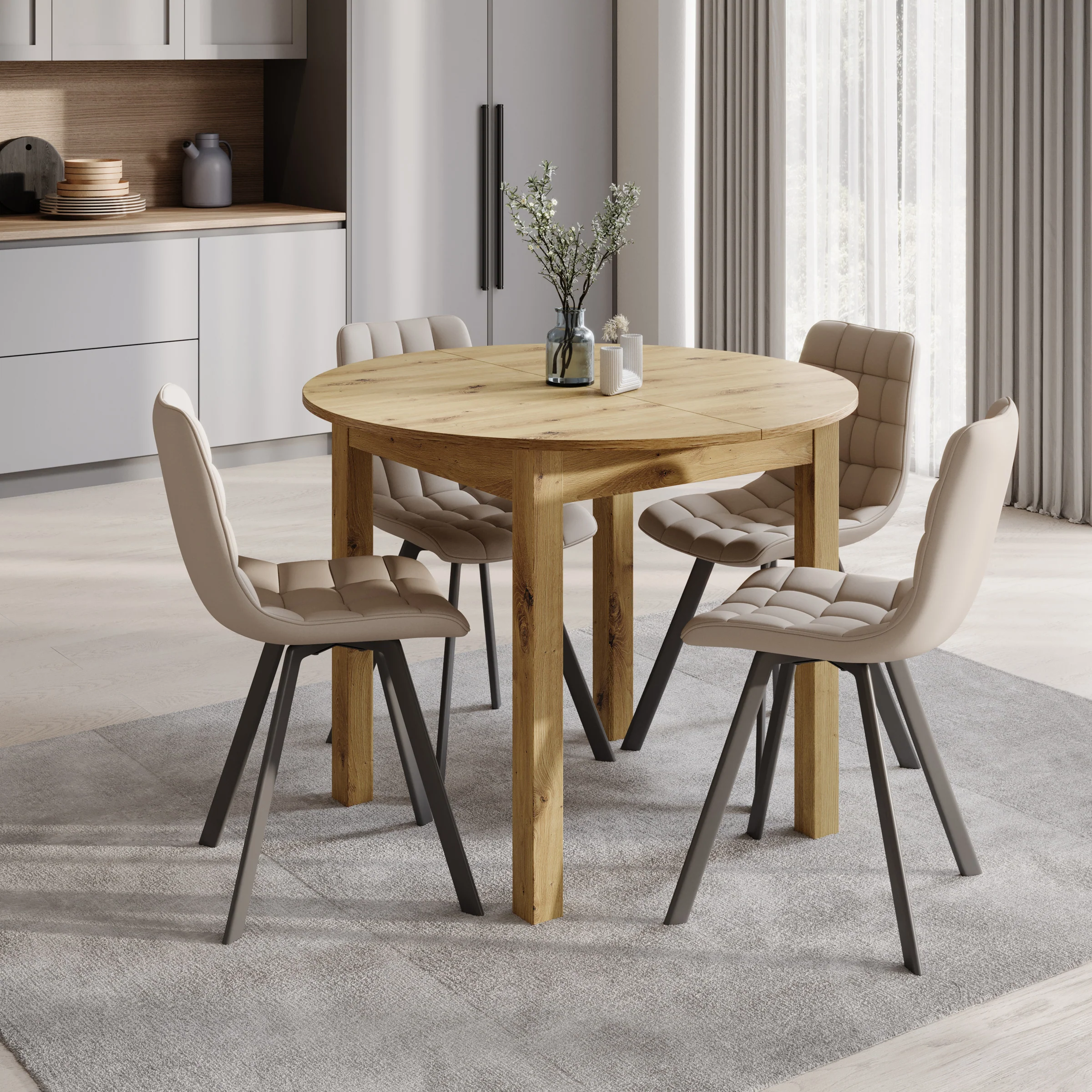 South - Eetkamertafel - Eiken - 100x100x76 cm
