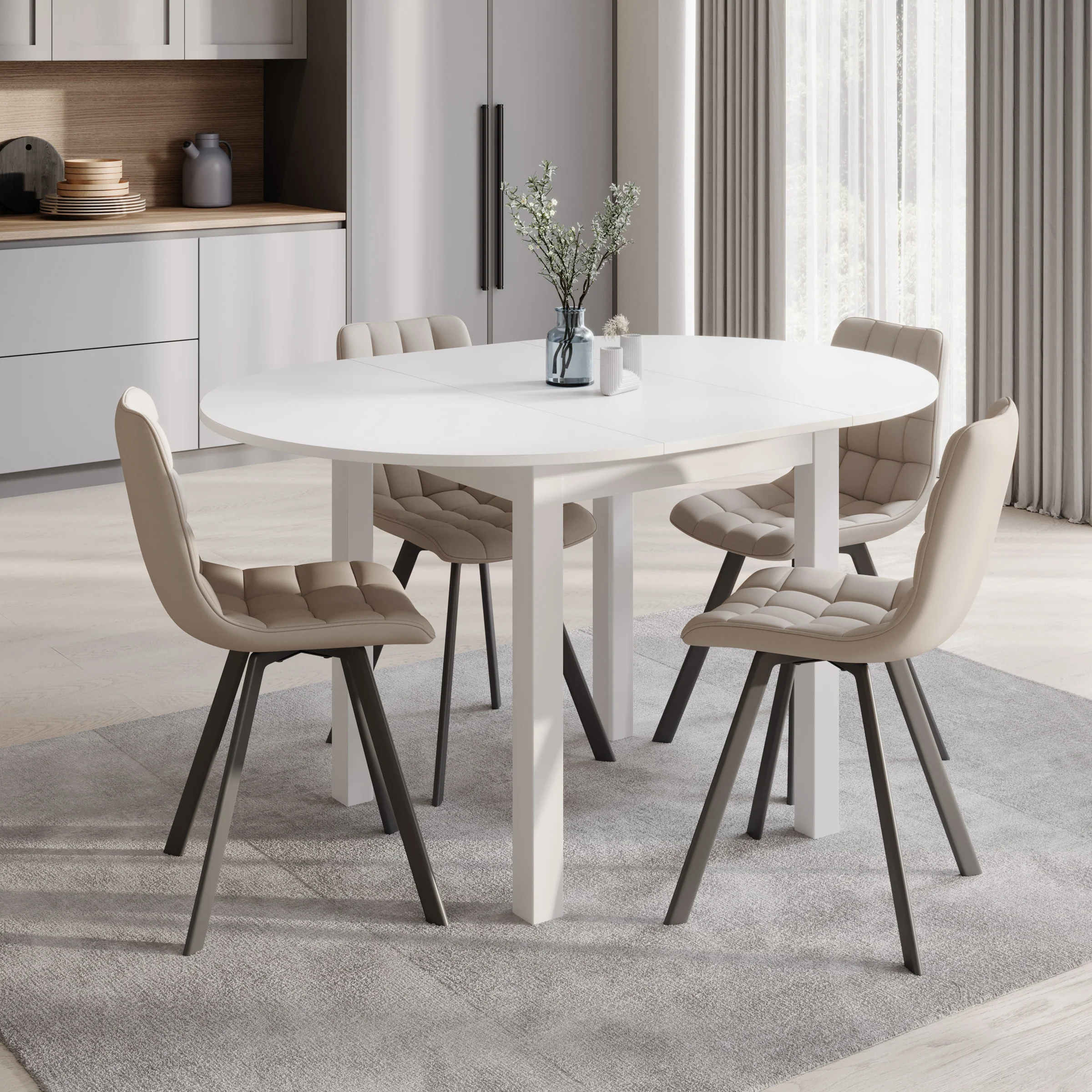 South - Eetkamertafel - Wit - 100x100x76 cm - Image 2
