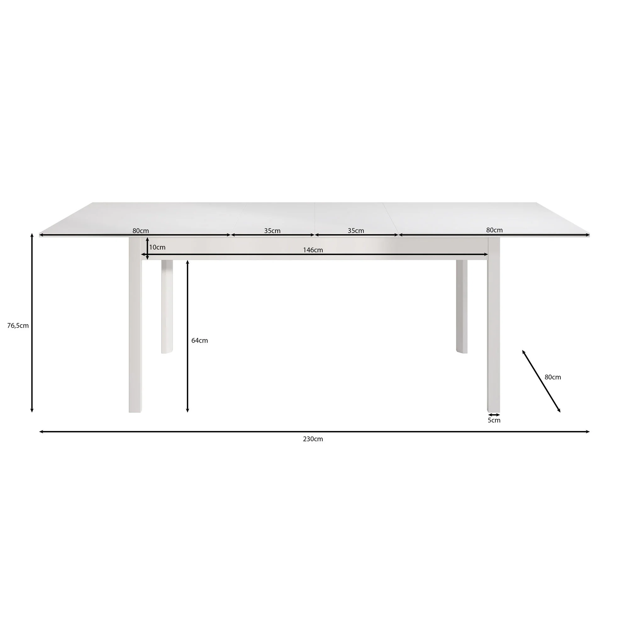 Steve - Eetkamertafel - Eiken - 160x80x77 cm - Image 4