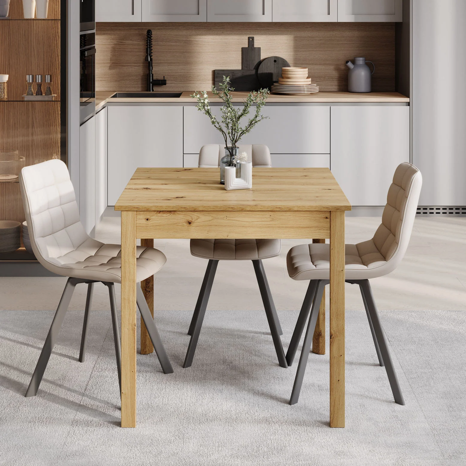 Steve - Eetkamertafel - Eiken - 80x80x77 cm - Image 2
