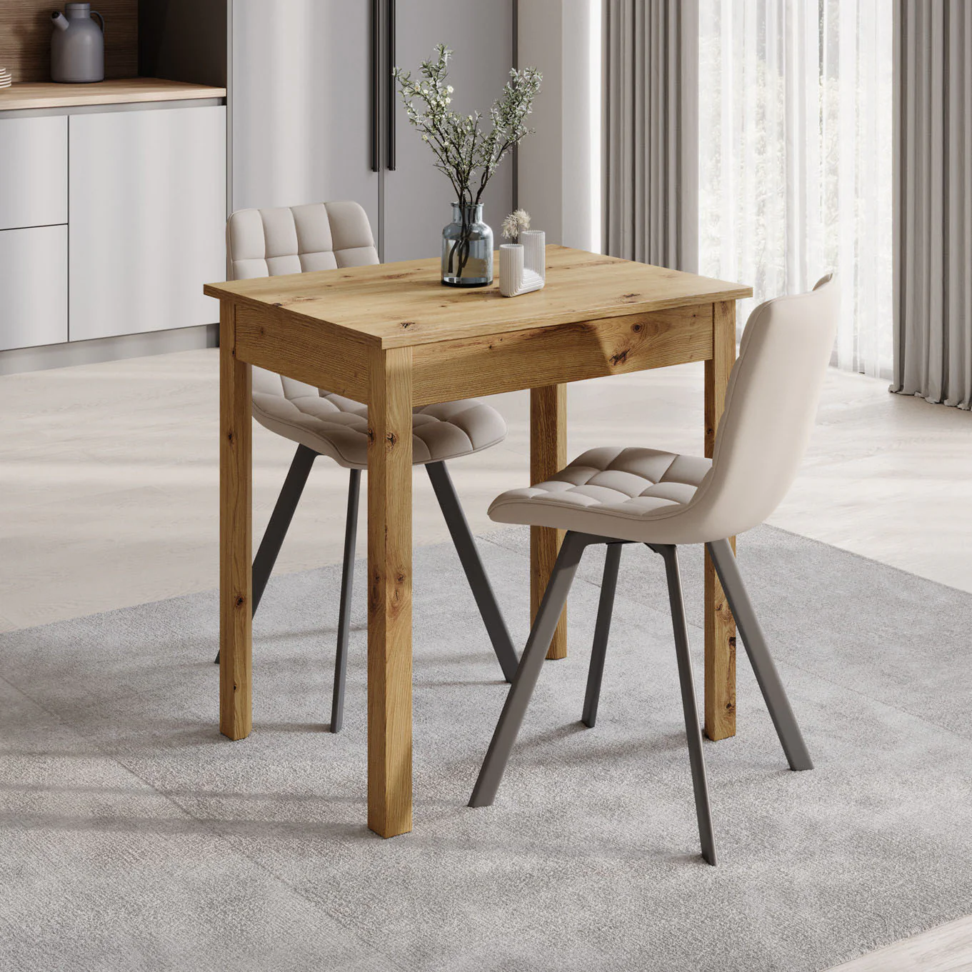 Steve - Eetkamertafel - Eiken - 75x55x77 cm