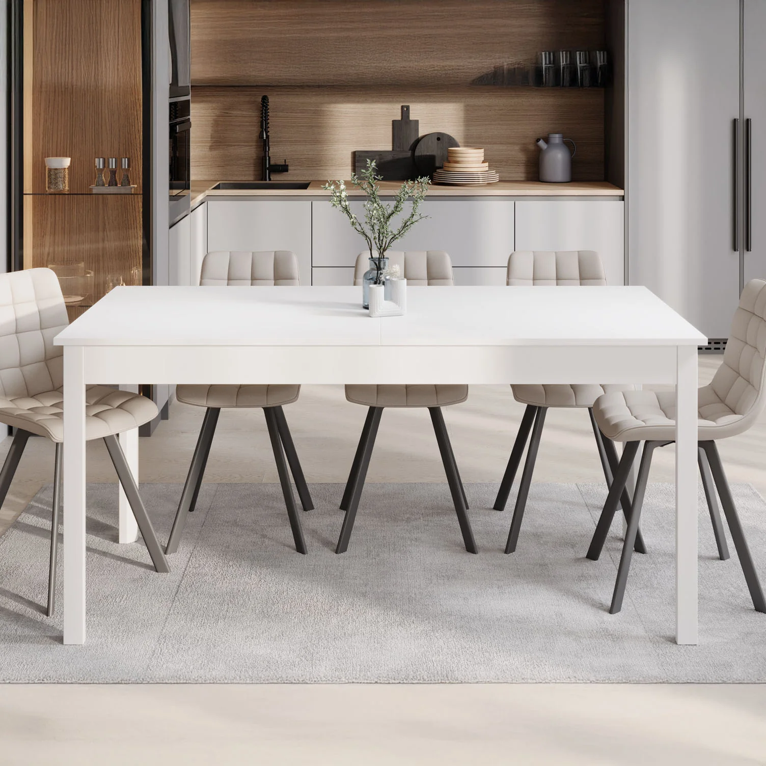 Steve - Eetkamertafel - Wit - 160x80x77 cm - Image 3