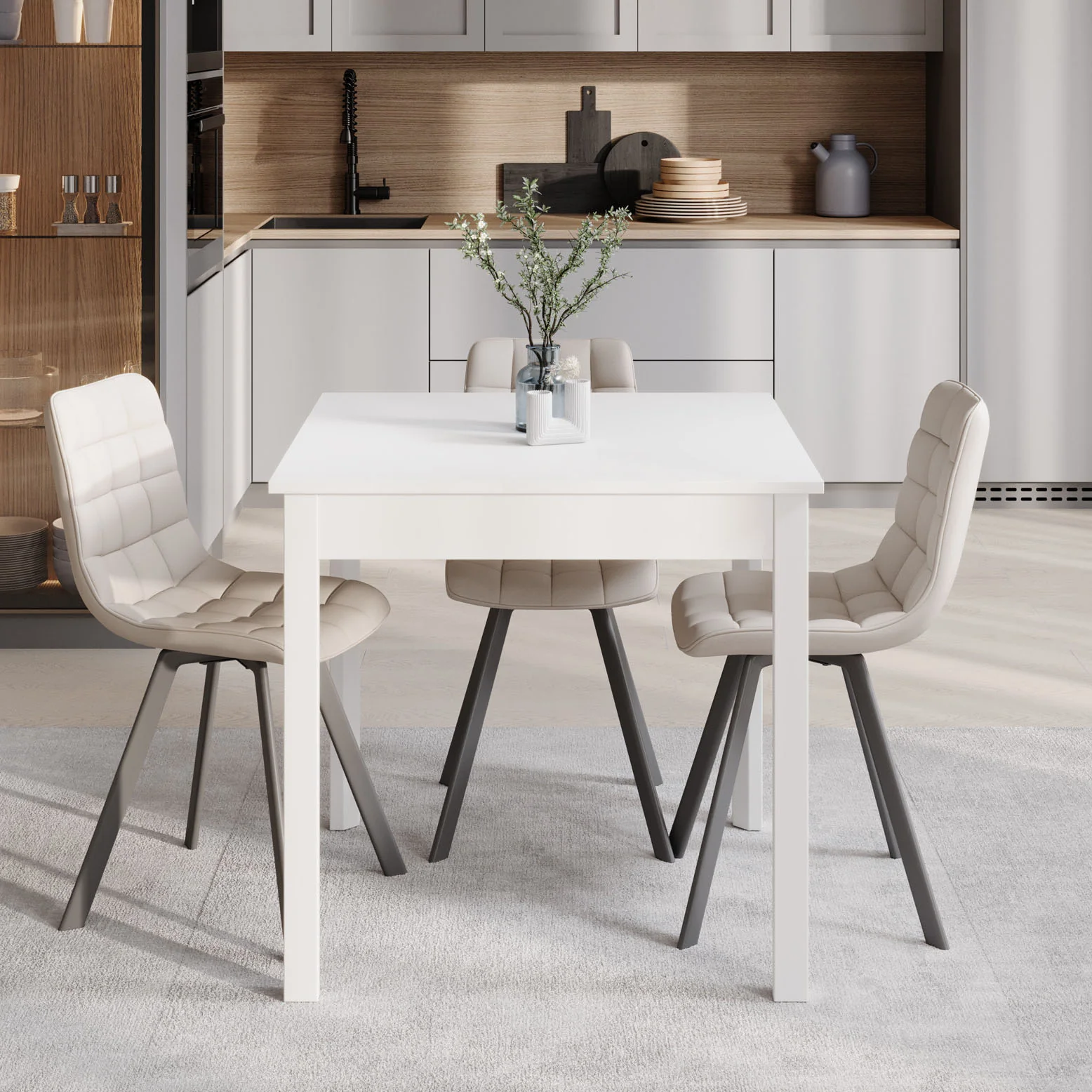Steve - Eetkamertafel - Wit - 80x80x77 cm - Image 2