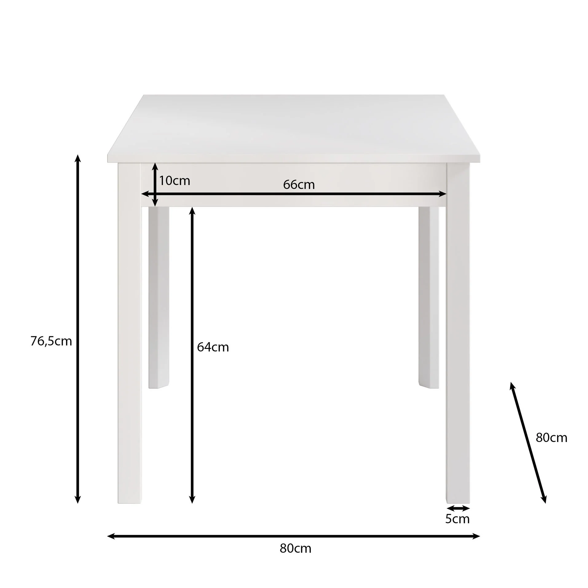 Steve - Eetkamertafel - Wit - 80x80x77 cm - Image 3
