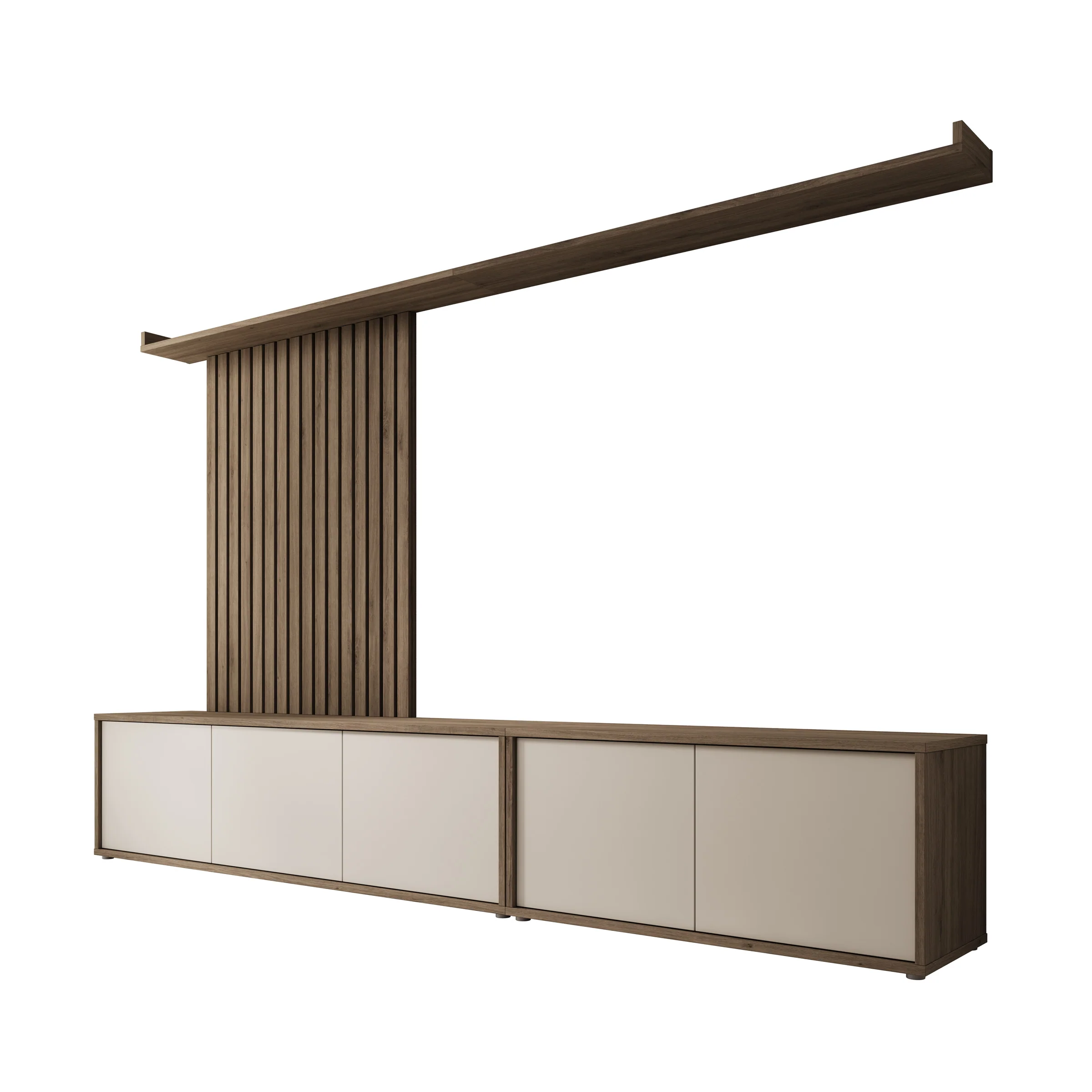 Sundra - Wandmeubel - Beige/Eiken - 300x42x190 cm - Image 7