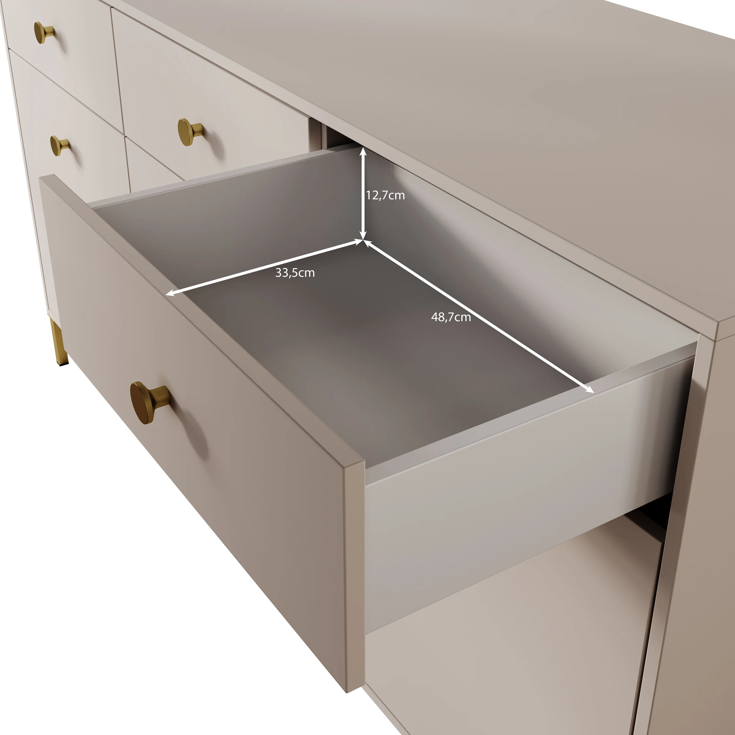 Syran - Dressoir - Beige - 168x42x90 cm - Image 5