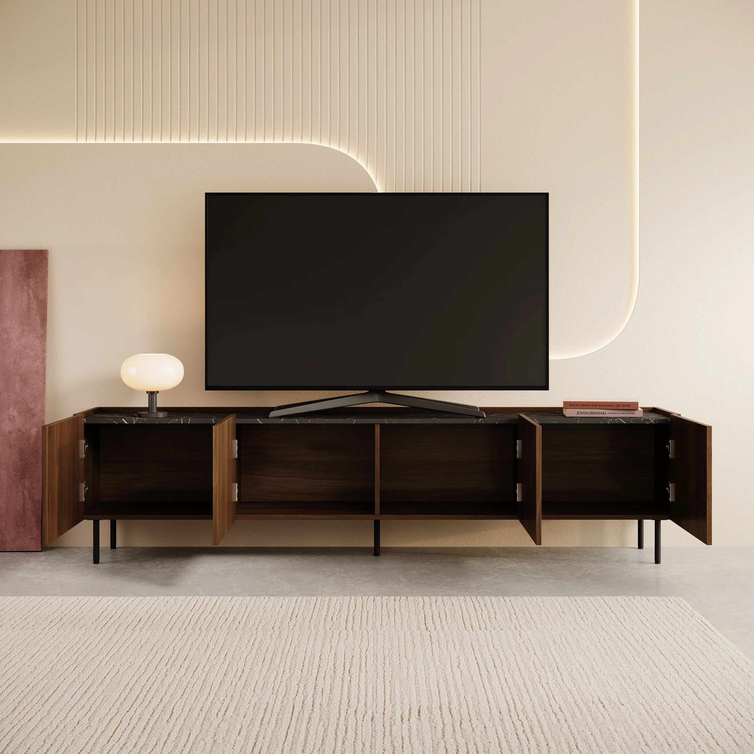 Tahiti - TV-Meubel - Donker eiken - 200x37x50 cm - Image 2