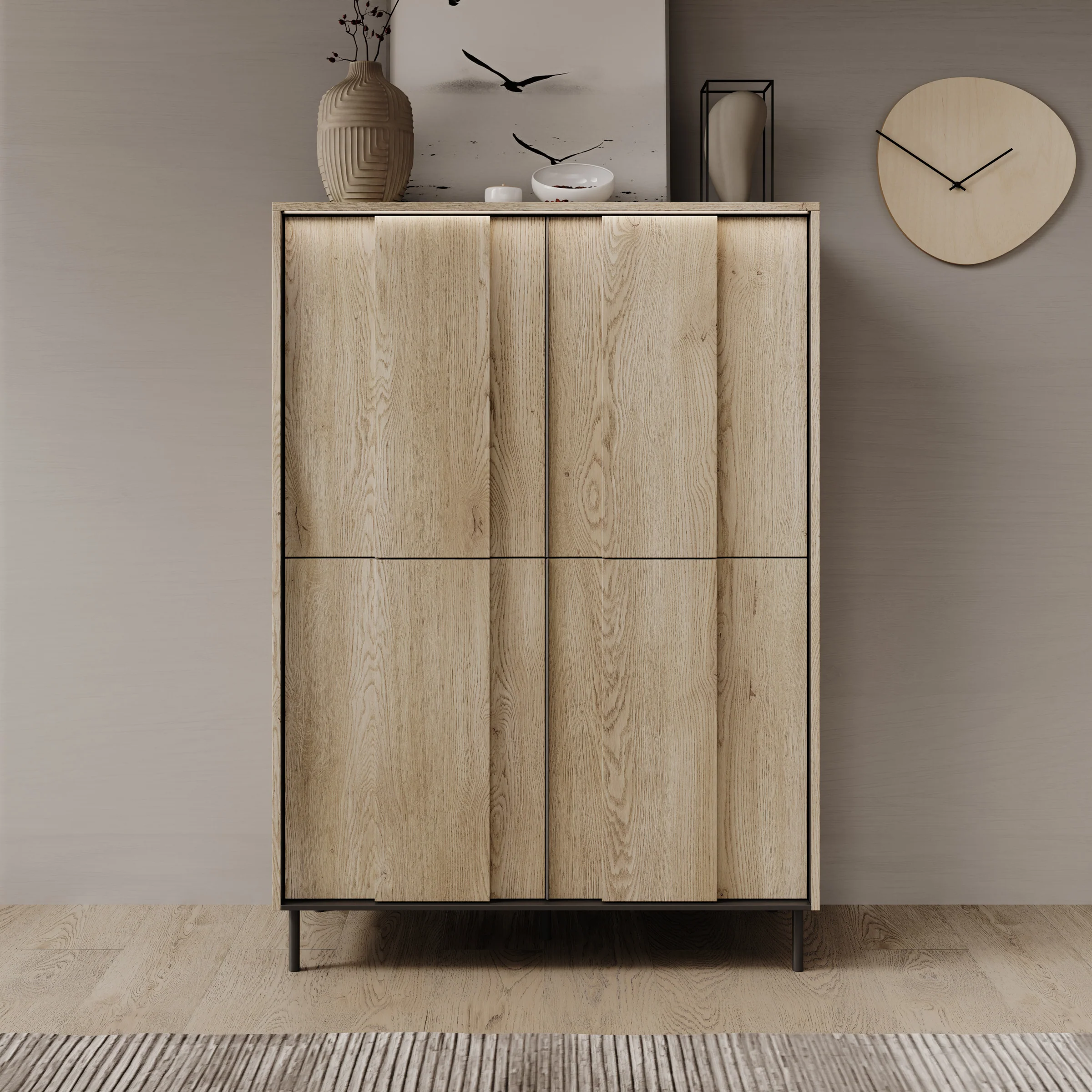 Tarello - Dressoir - Eikenpatroon - 99x41x140 cm - Image 3