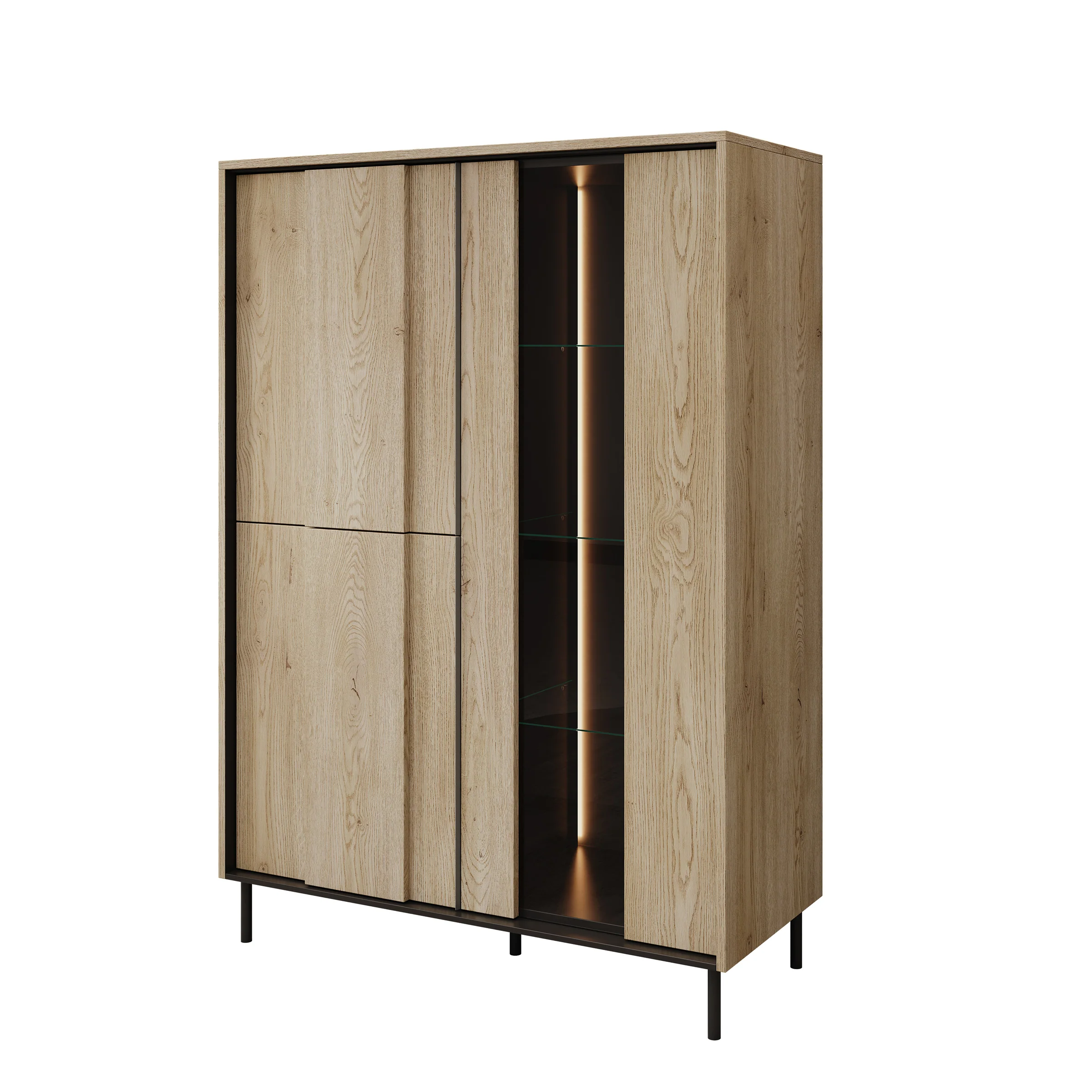Tarello - Vitrinekast - Eikenpatroon - 99x41x140 cm - Image 6