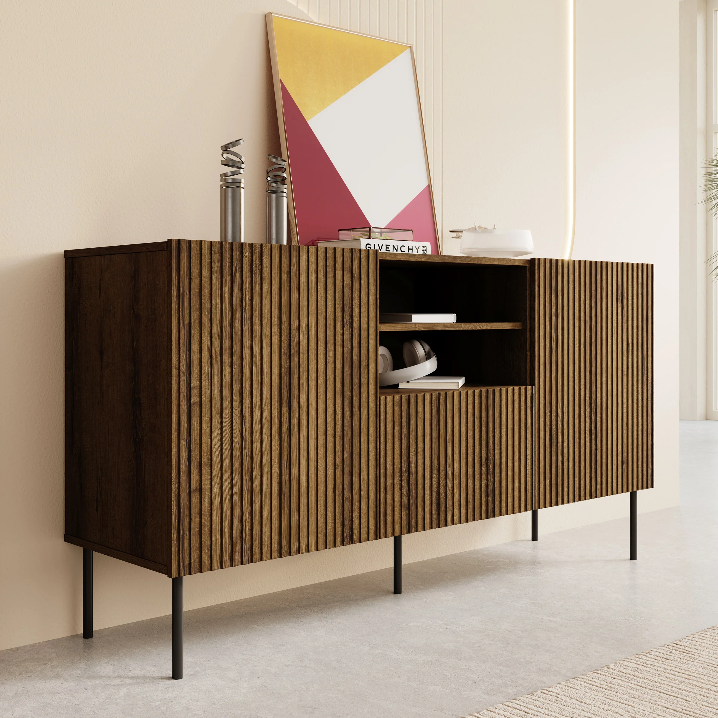 Tartagal - Dressoir - Donkerbruin/eiken - 150x42x81 cm - Image 4