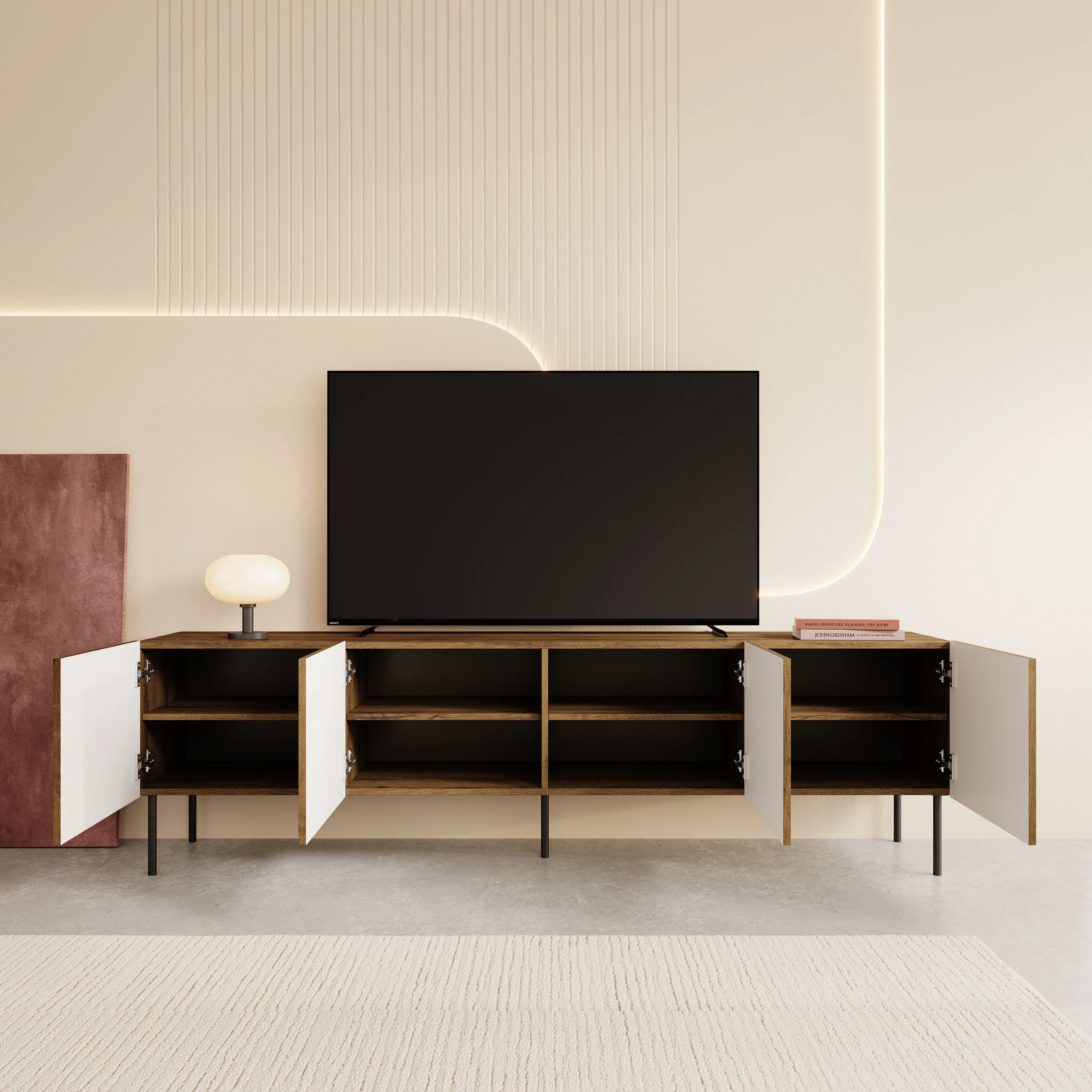 Tartagal - TV-Meubel - Donkerbruin eiken - 200x42x58 cm - Image 2
