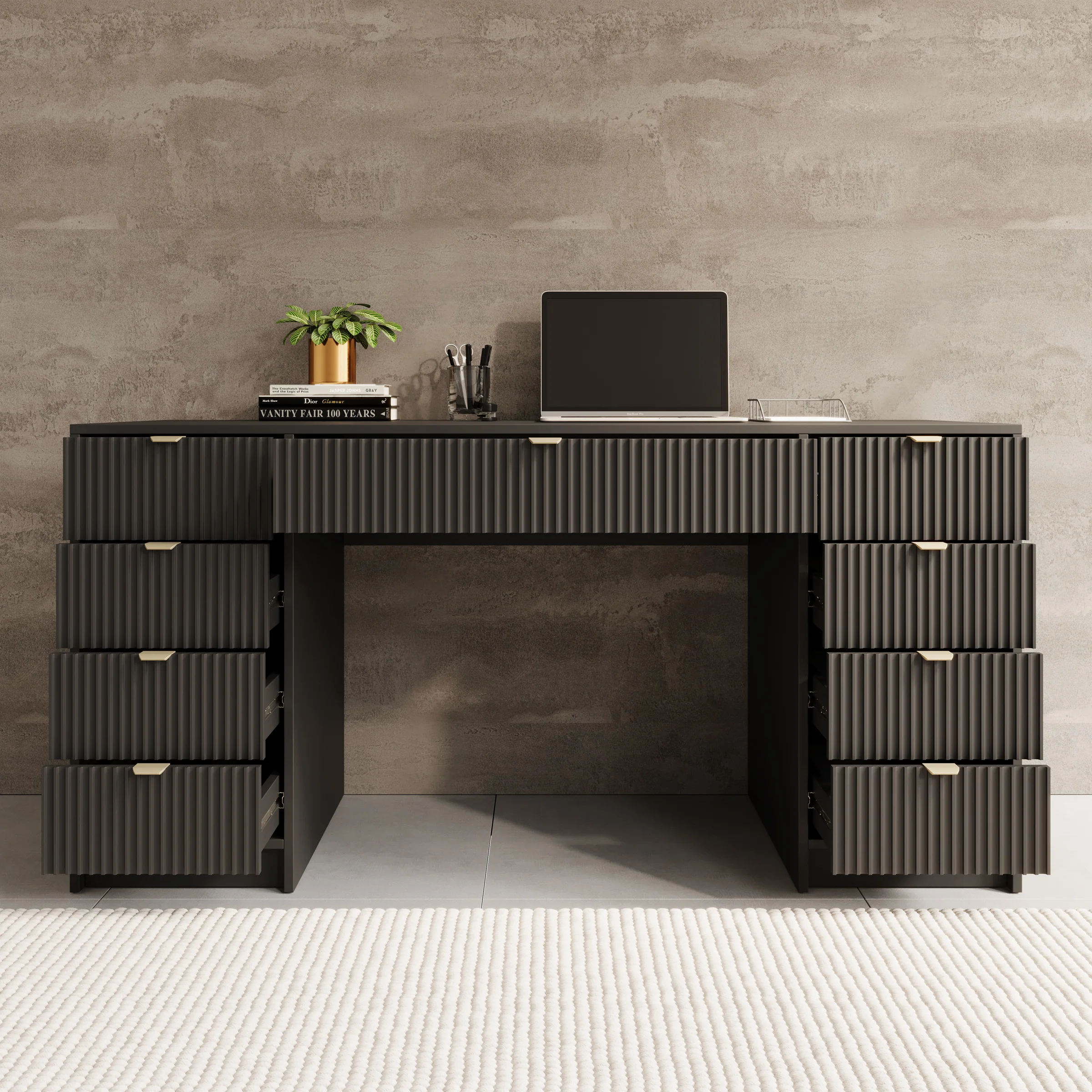 Tavares 2 - Bureau - Zwart - 154x55 cm - Image 2